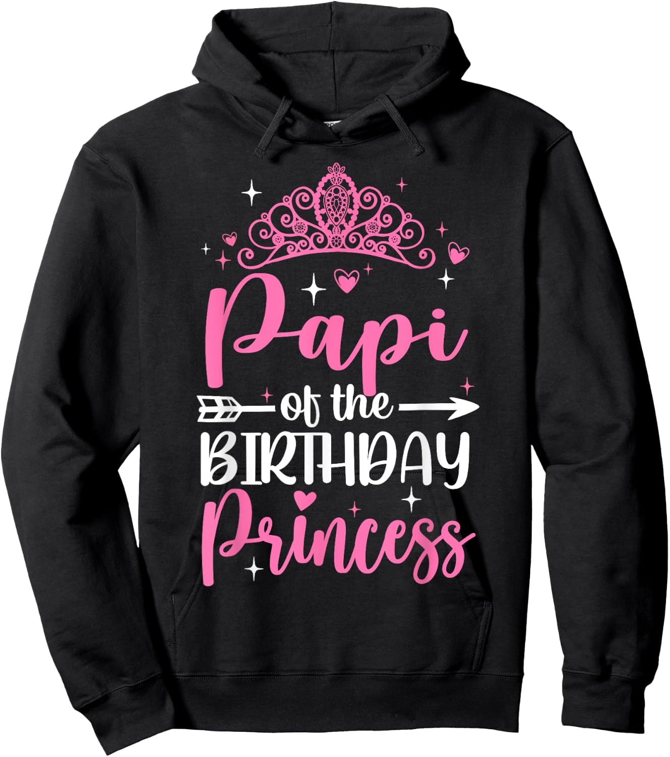 Papi Of The Birthday Princess Bday Girl Kid Cute Family Hoodie - Hoodie | Black