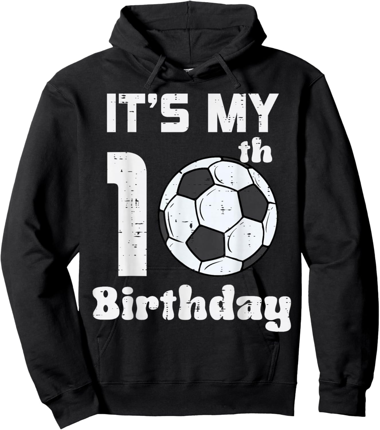 Its My 10th Birthday Soccer 10 Years Old Bday Football Boys Hoodie - Hoodie | Black