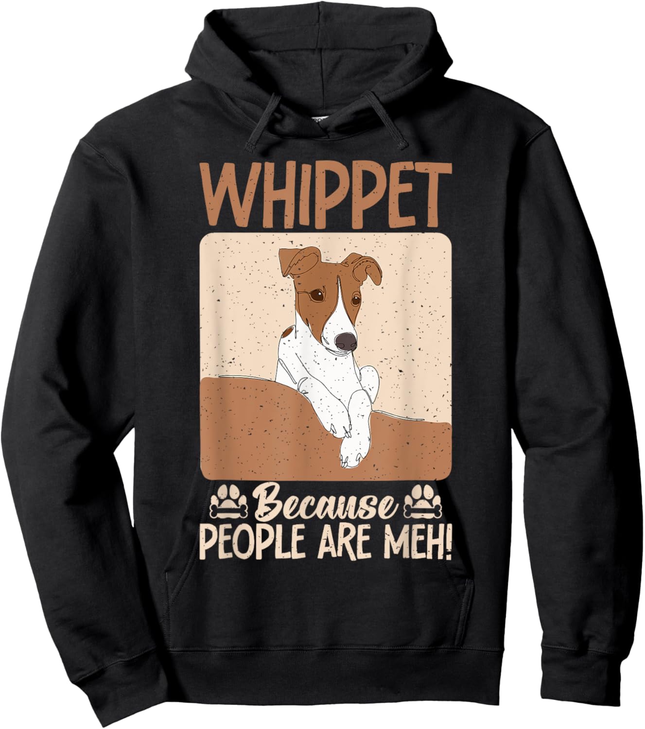 Whippet because People are meh Whippet Hoodie - Hoodie | Black
