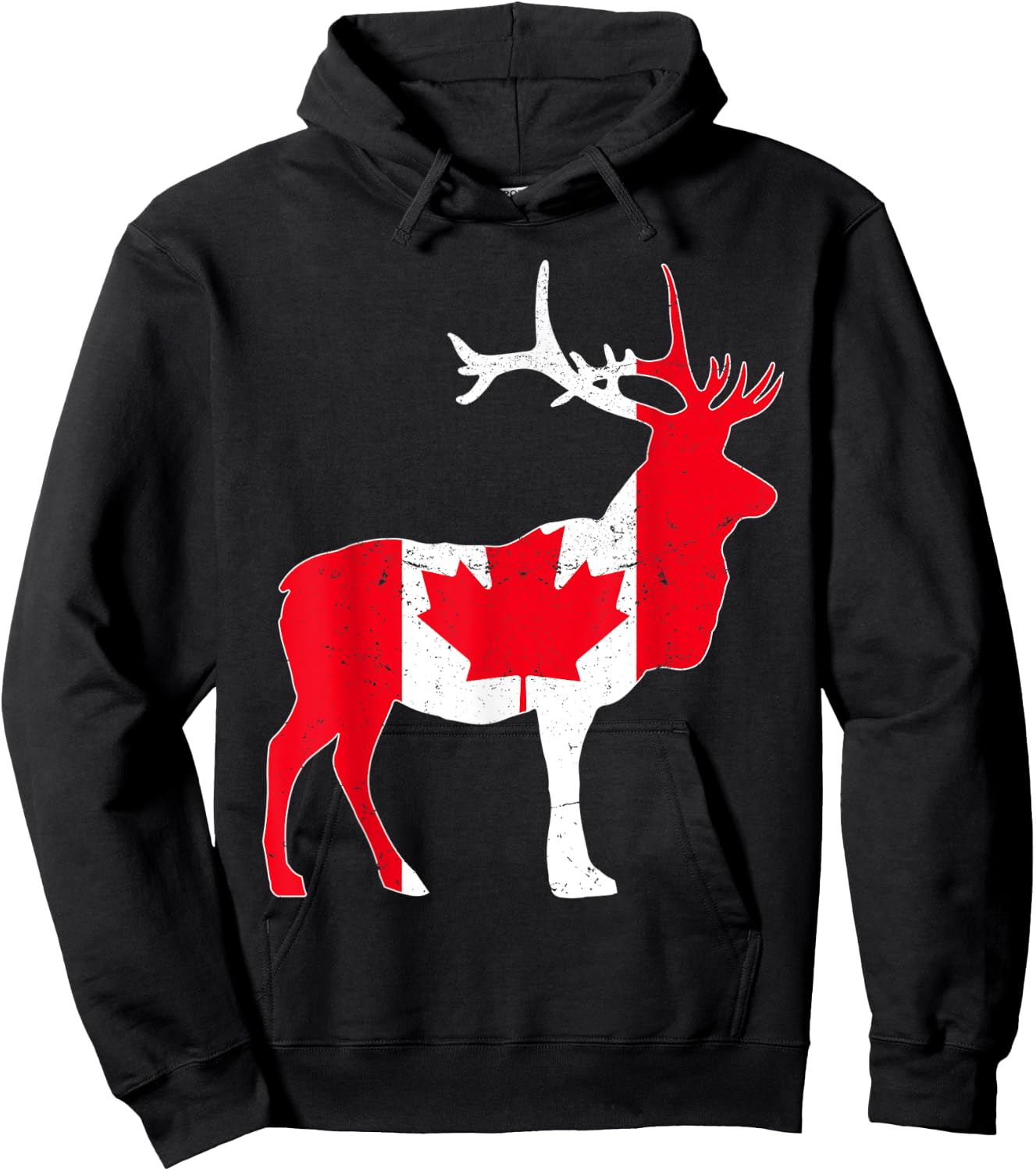 Moose Canada Shirt Elk Proud Canadian Citizen Flag Gift Hoodie - Hoodie | Black