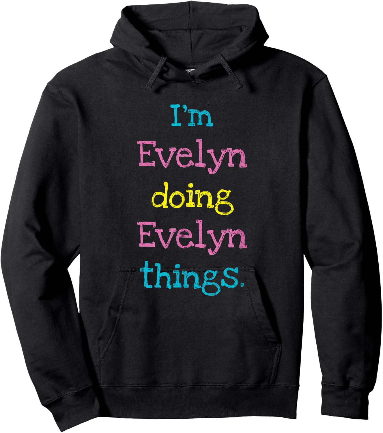 Evelyn Cute Personalized Text Kid's Gift Top for Girls Hoodie - Hoodie | Black