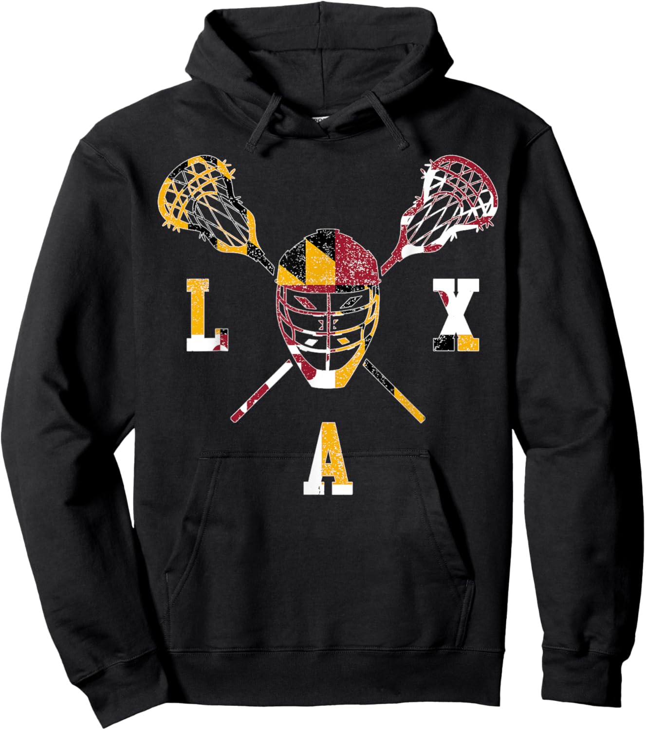Maryland Lacrosse Lover Maryland Flag Family Vacation Hoodie - Hoodie | Black