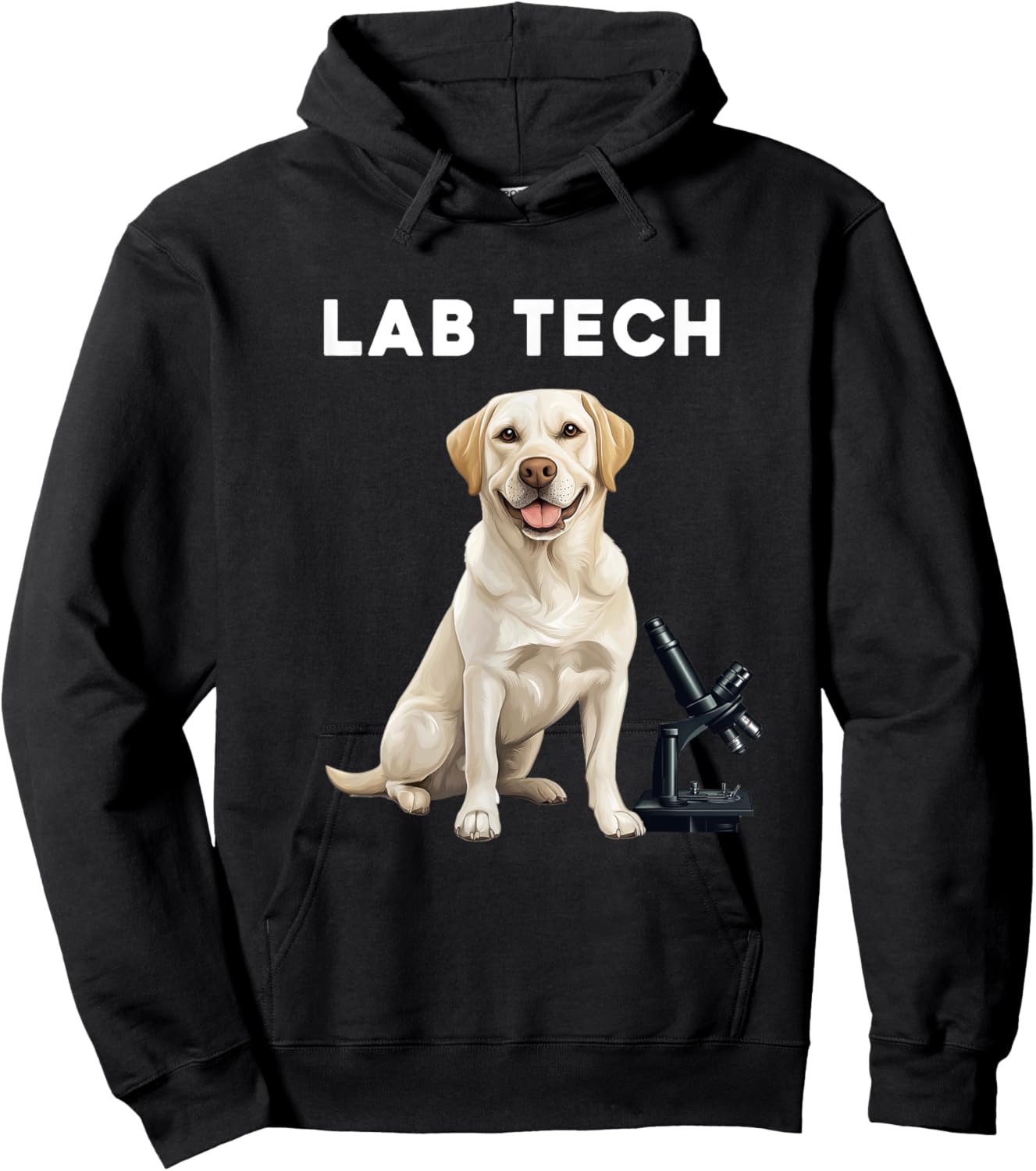 Funny Lab Tech Design featuring a Labrador Dog for Scientist Hoodie - Hoodie | Black