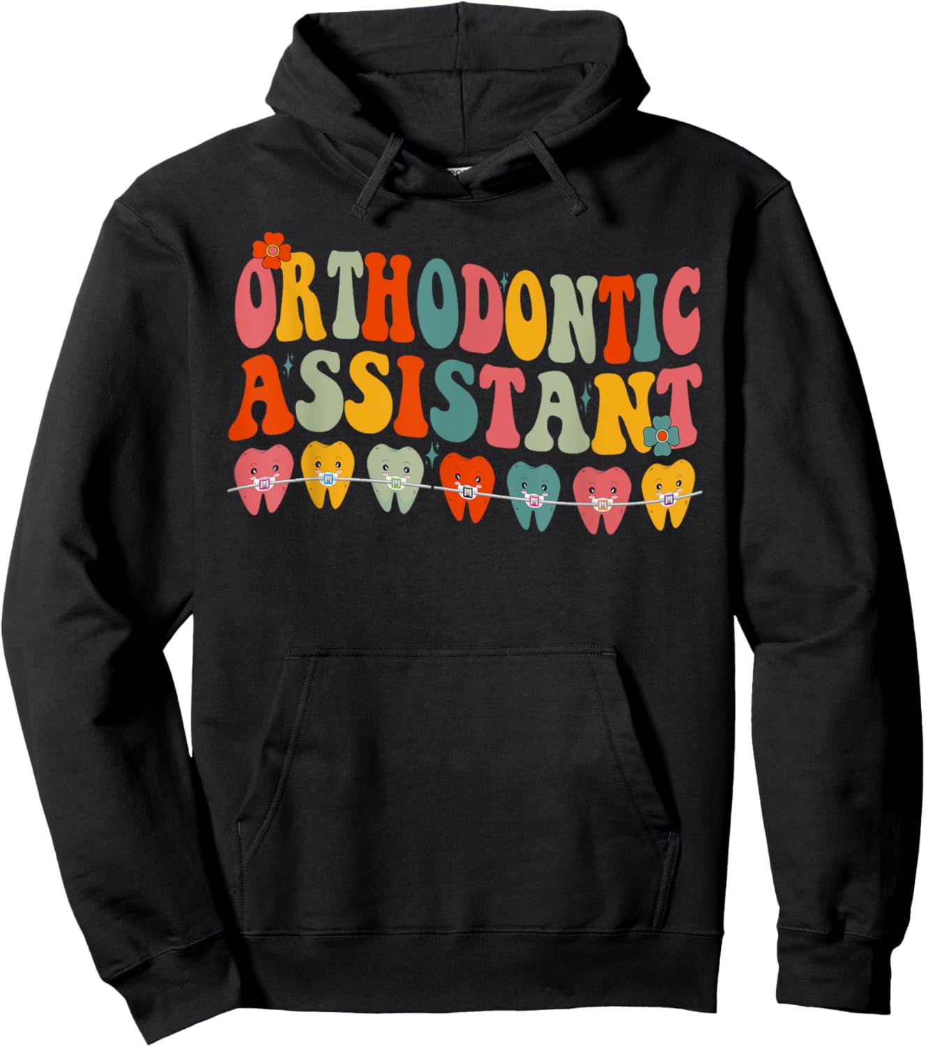 Orthodontist Assistant Design Orthodontic Assistant Groovy Hoodie - Hoodie | Black