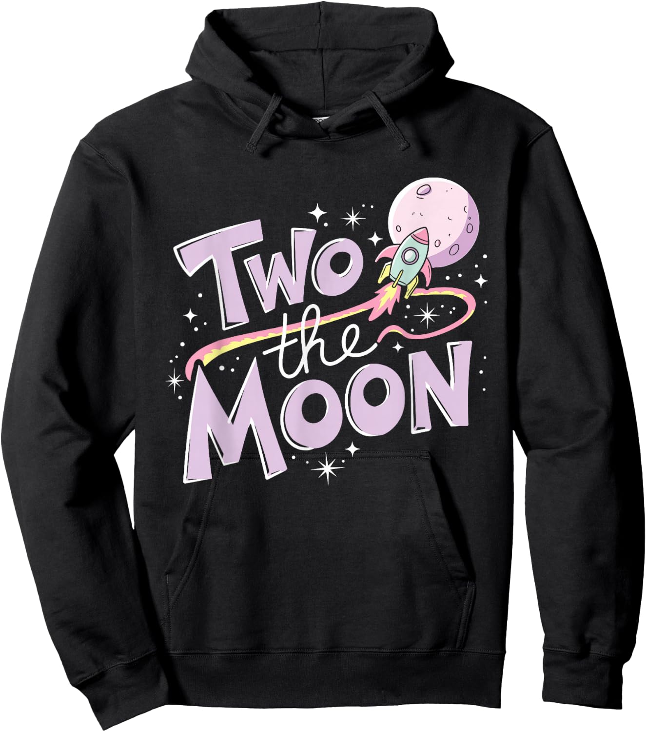Two The Moon 2nd Birthday Girl Boy 2 Year Old Toddler Hoodie - Hoodie | Black
