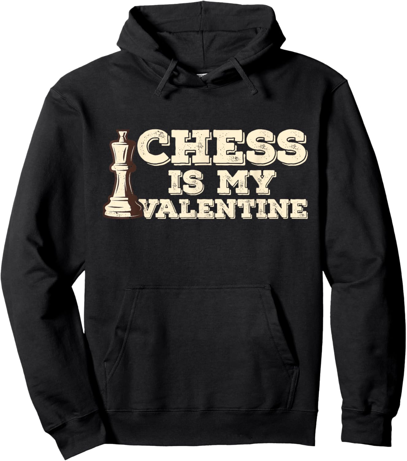 Chess Is My Valentine Pawn Star Chessboard Humor Graphic Hoodie - Hoodie | Black
