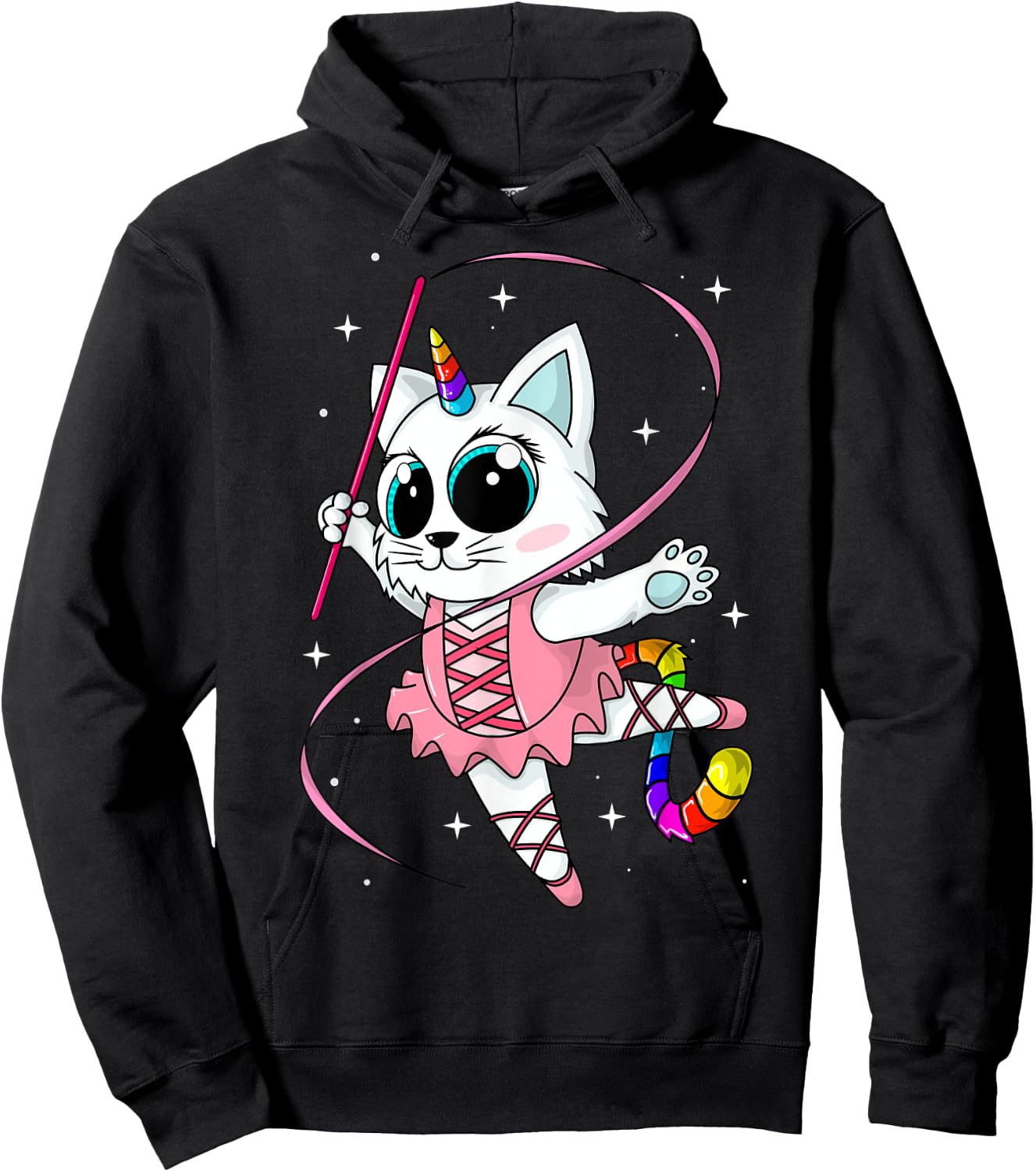 Unicorn Cat Cati Corn Kittycorn Cute Kitty Rainbow Girl Gift Hoodie - Hoodie | Black