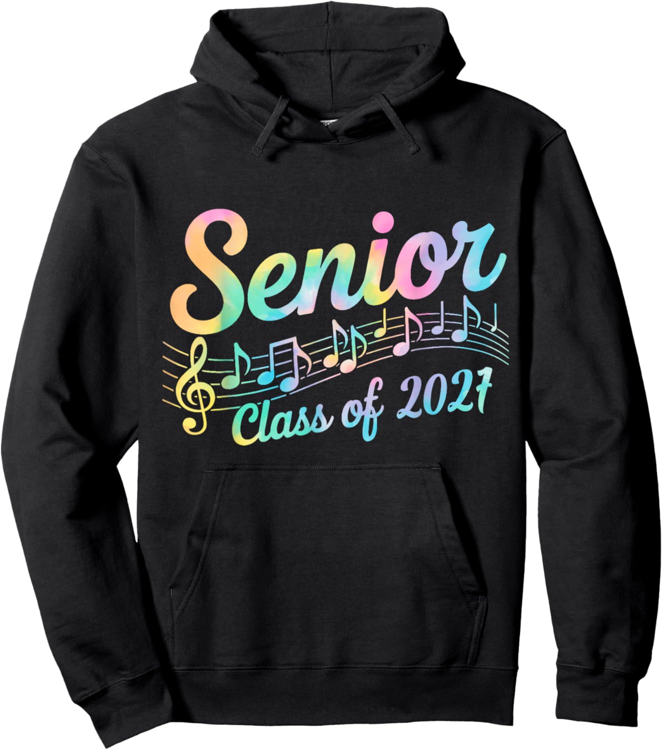 2027 Senior Choir Band Orchestra Class of 2027 Music Notes Hoodie - Hoodie | Black