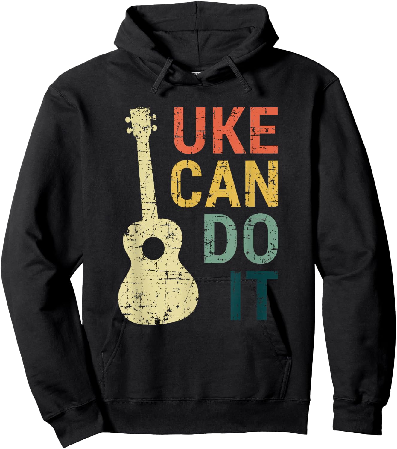 Ukulele T Shirt Uke Can Do It Gifts For Guitar, Music Lover Hoodie - Hoodie | Black