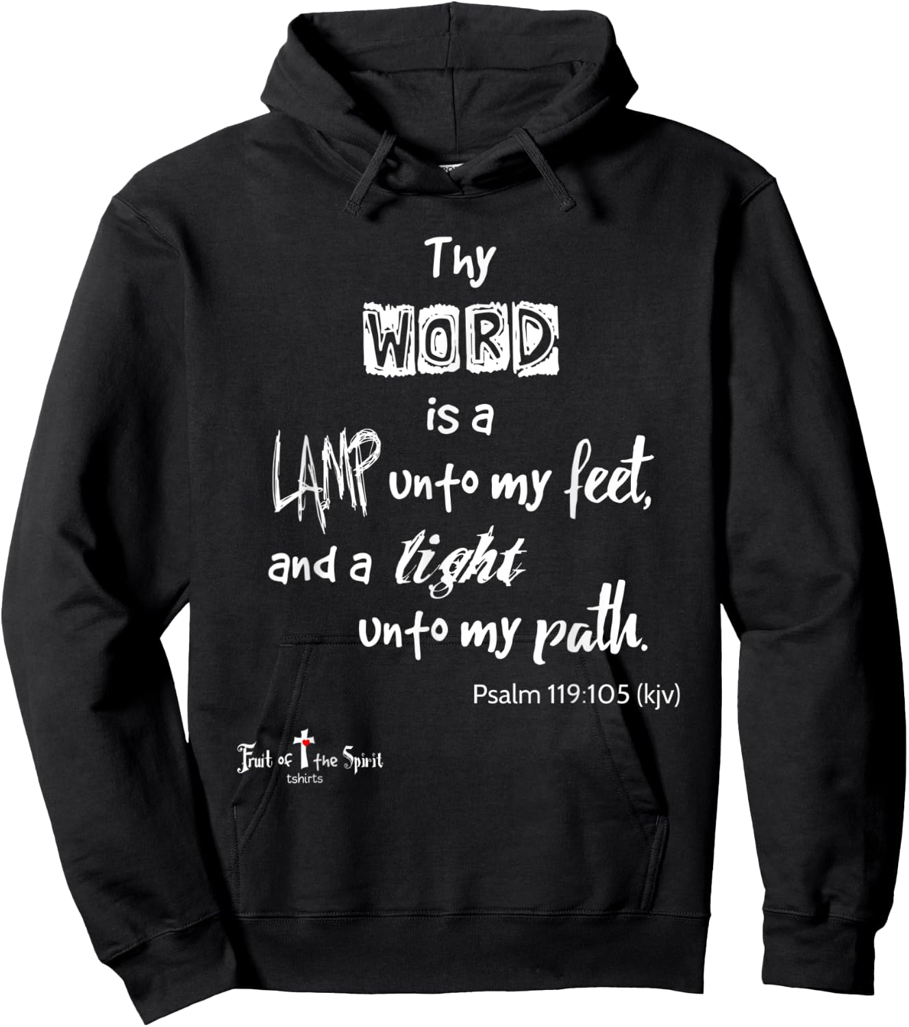 Thy word is lamp unto feet Psalm 119:105 Christian Hoodie - Hoodie | Black