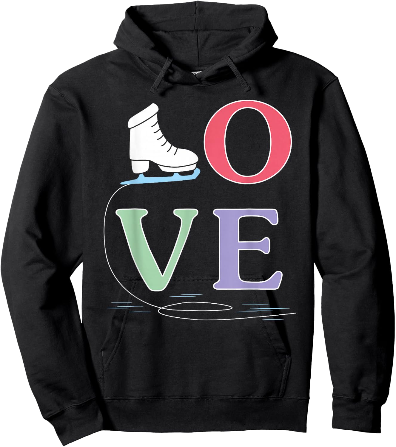 Super Cute Figure & Skating For Girls Women Who Ice Skate Hoodie - Hoodie | Black
