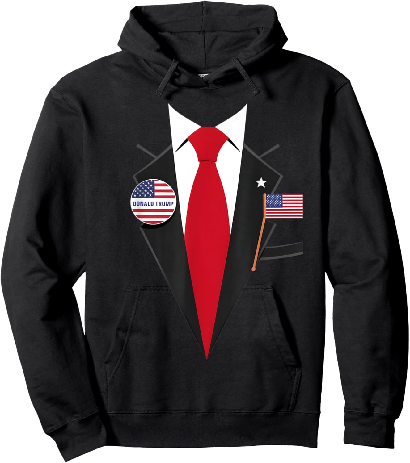 Donald Trump Suit and Tie Halloween Costume Hoodie - Hoodie | Black