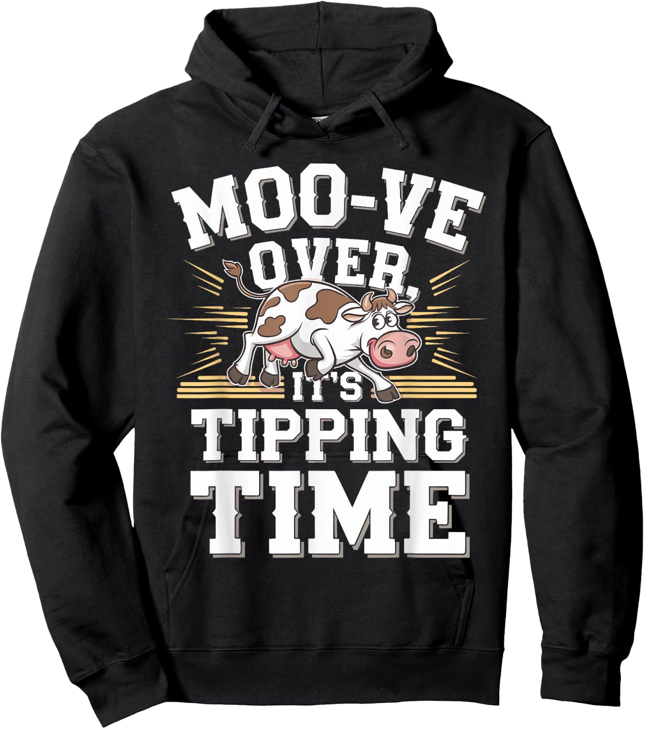 Funny Cow Tipping Joke Country Life Prank Hoodie - Hoodie | Black
