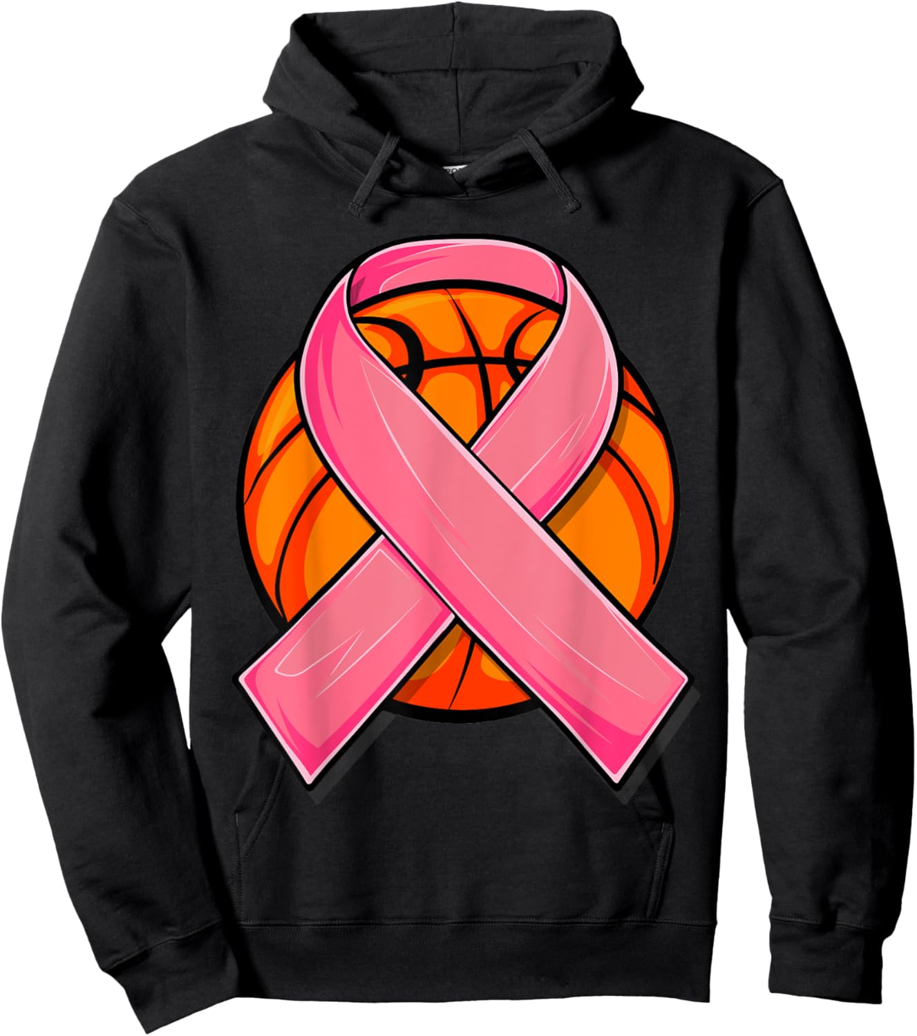 Breast Cancer Awareness Basketball Shirt Pink Cancer Support Hoodie - Hoodie | Black