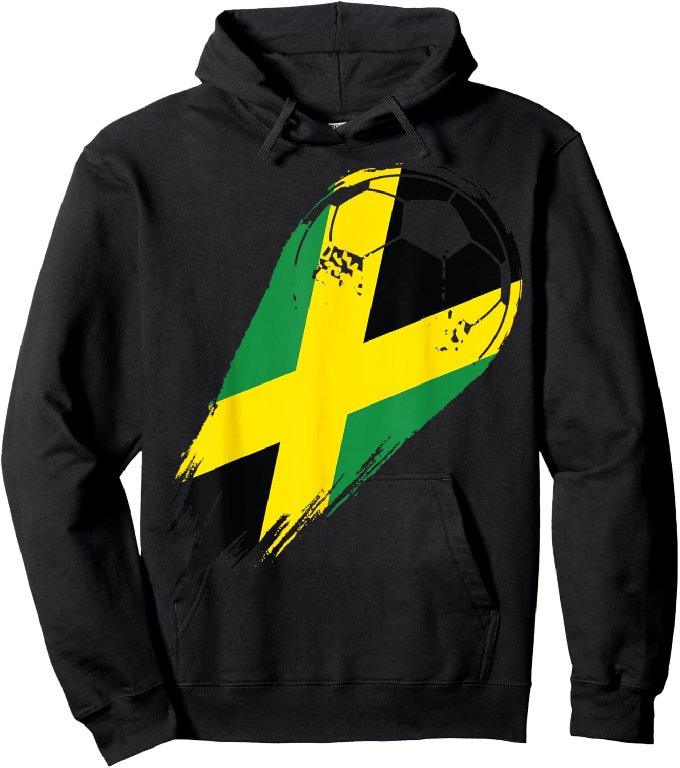 Soccer with flag of Jamaica Hoodie - Hoodie | Black
