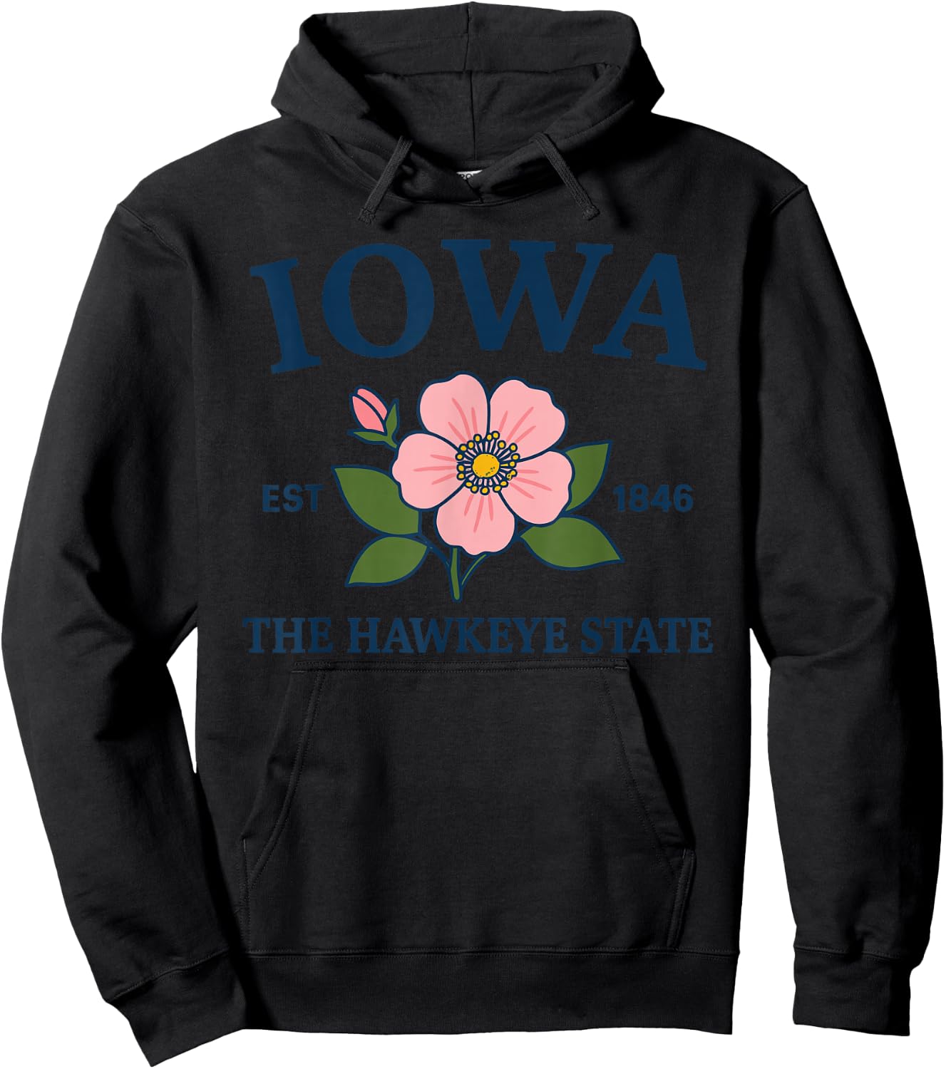 Iowa Flower Hoodie - Hoodie | Black