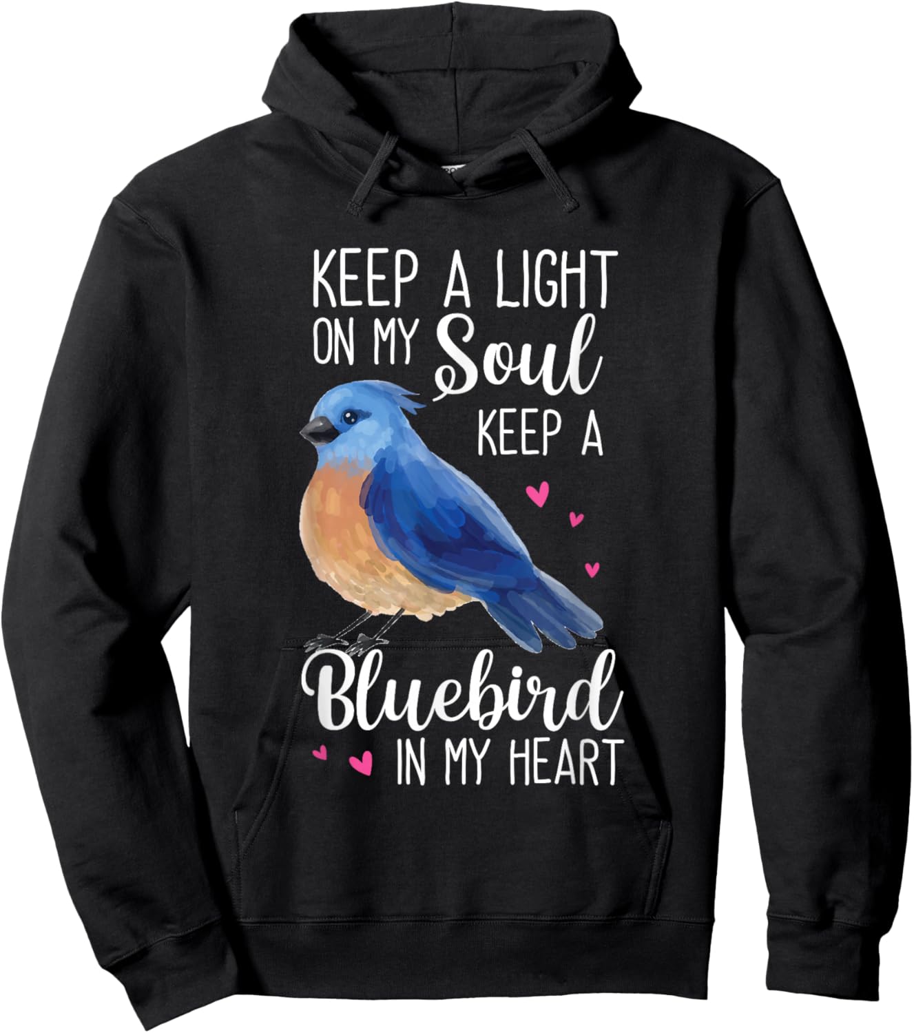 Bluebird Keep A Light On My Soul Keep A Bluebird In My Heart Hoodie - Hoodie | Black