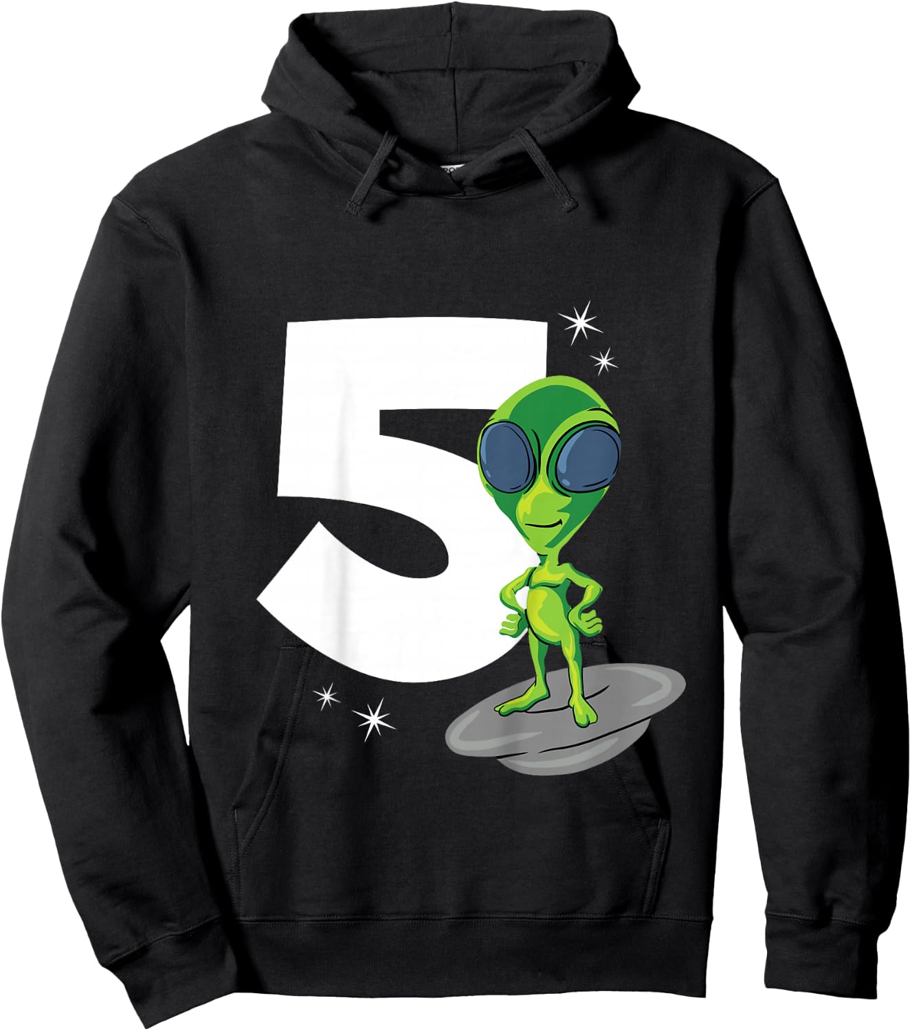 Alien 5 Year Old Boy 5th Birthday Hoodie - Hoodie | Black