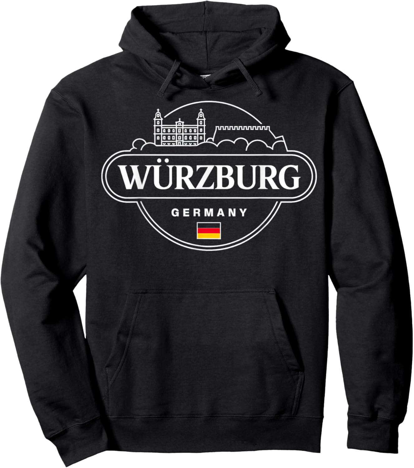 Würzburg Germany City Travel Souvenir Design Hoodie - Hoodie | Black