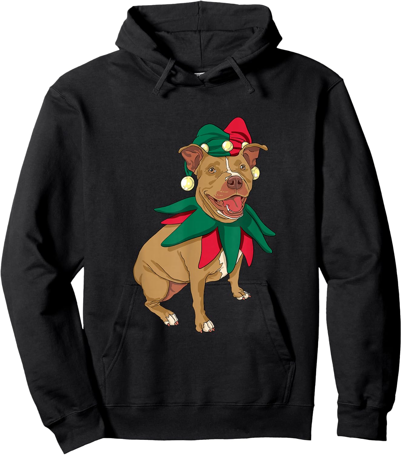 Pitt Bull Christmas Dog Santa Xmas Hoodie - Hoodie | Black