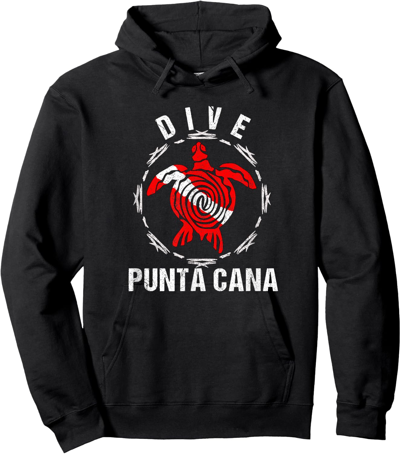 Dive Punta Cana Vintage Tribal Turtle Gift Hoodie - Hoodie | Black
