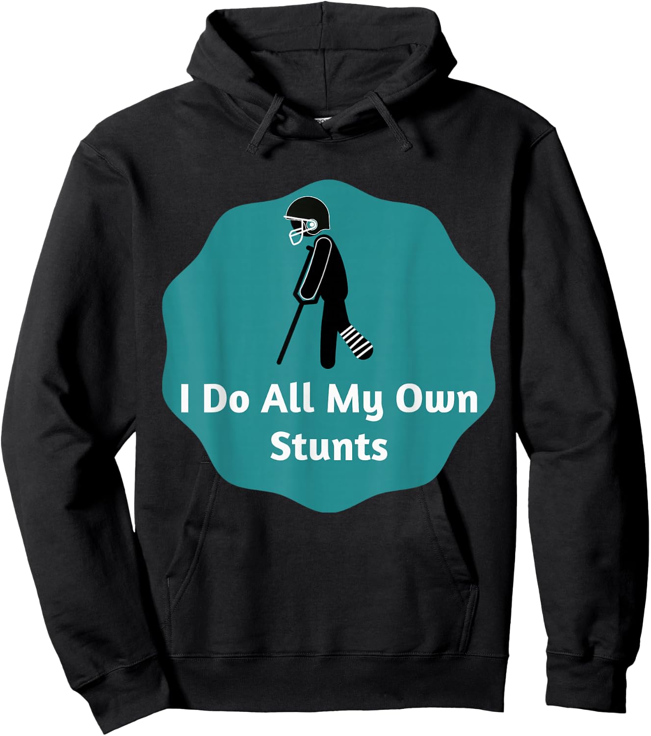 I Do All My Own Stunts American Football Hoodie - Hoodie | Black