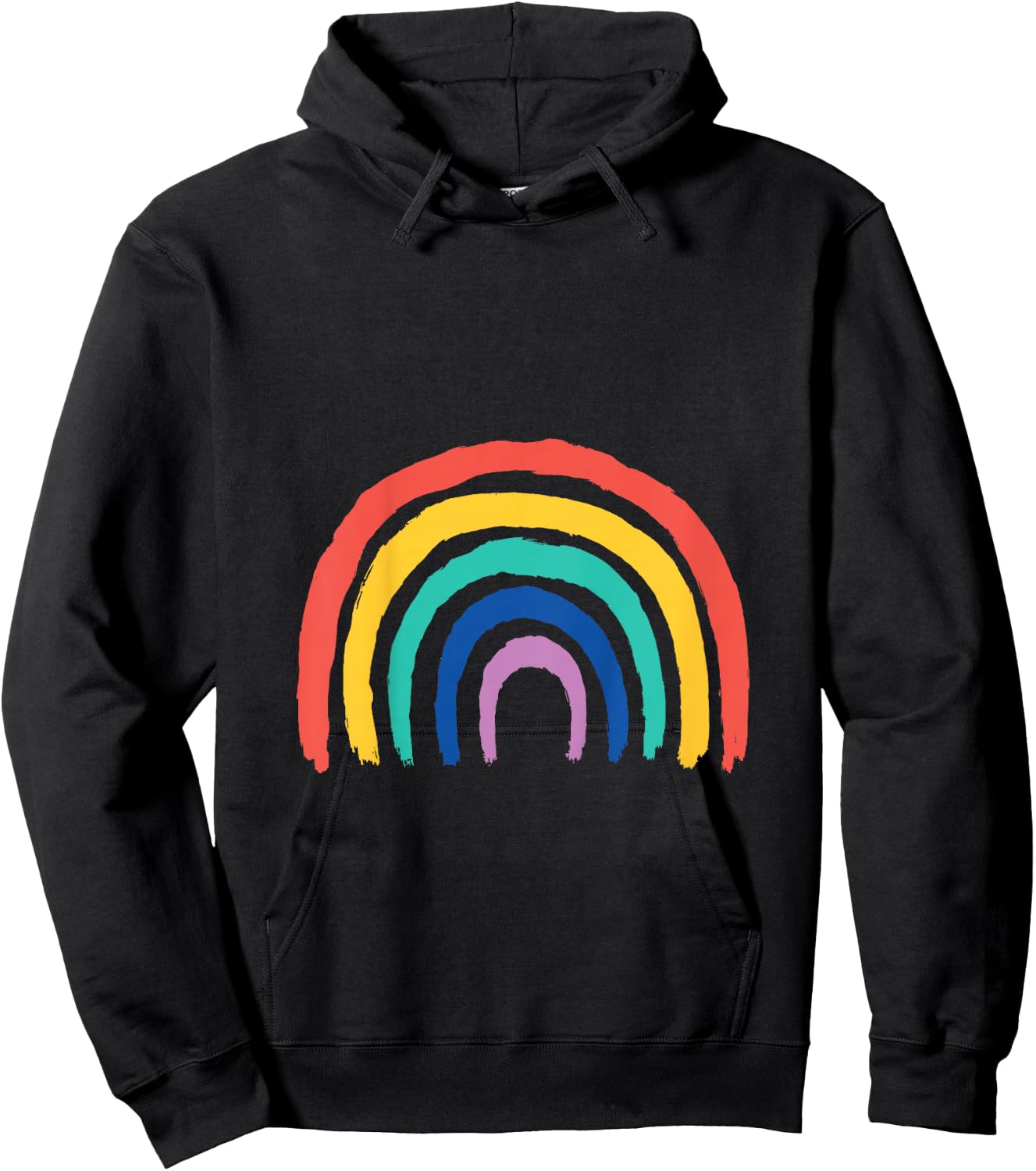 Kids Sweet Children Rainbow Design Painted Girl Gift Birthday Hoodie - Hoodie | Black
