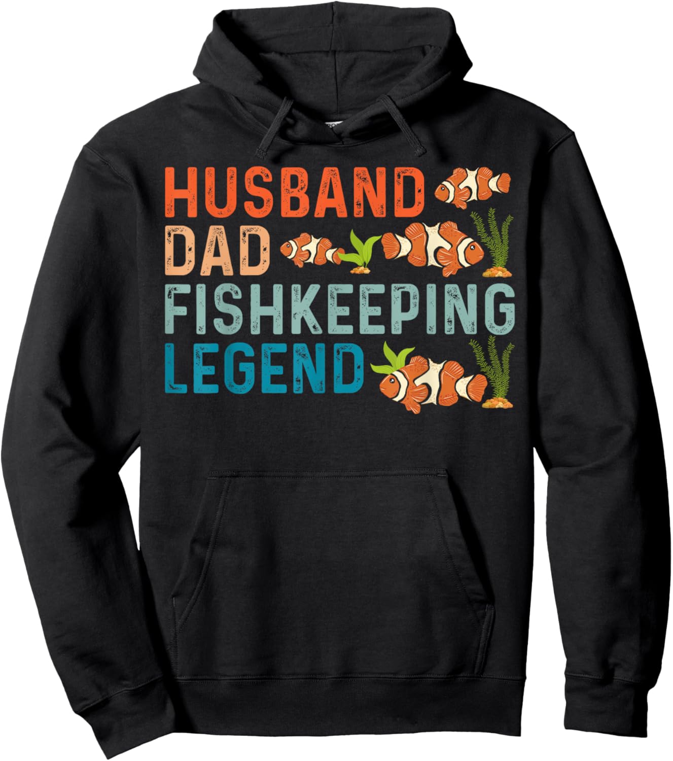 Saltwater Aquarium dad,father, Husband Dad Fishkeeping Hoodie - Hoodie | Black