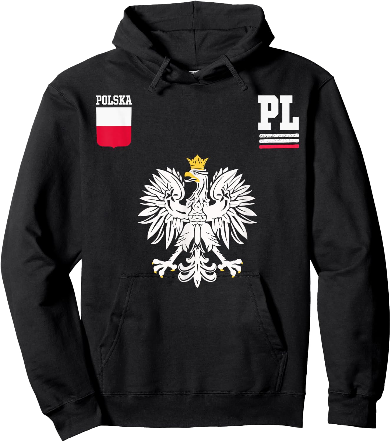Poland Fan Polish Eagle Polska Flag Hoodie - Hoodie | Black