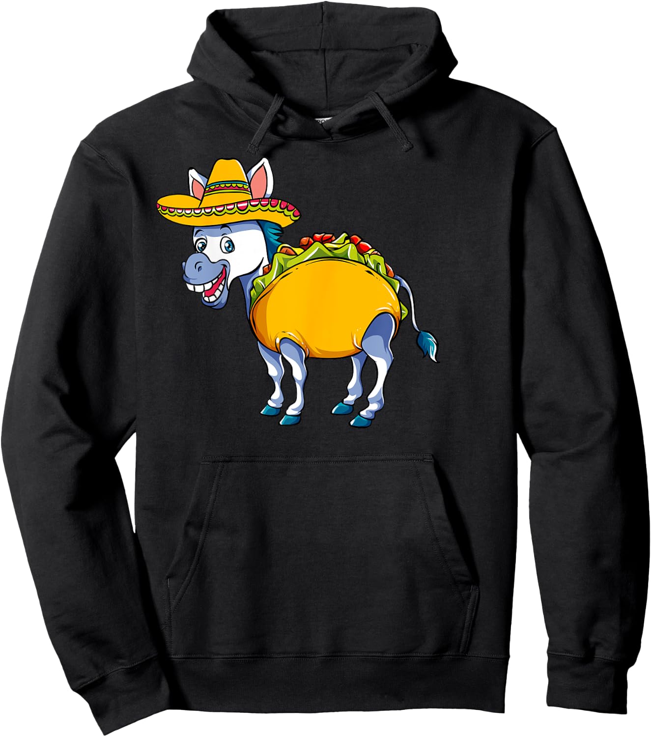 Donkey Taco Hilarious Burro Design for Cinco de Mayo Hoodie - Hoodie | Black