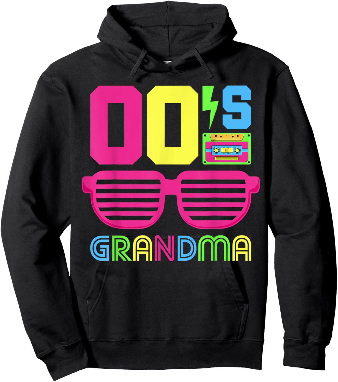 2000's Grandma Themed Party 00s Costume Early 2000s Outfit Hoodie - Hoodie | Black