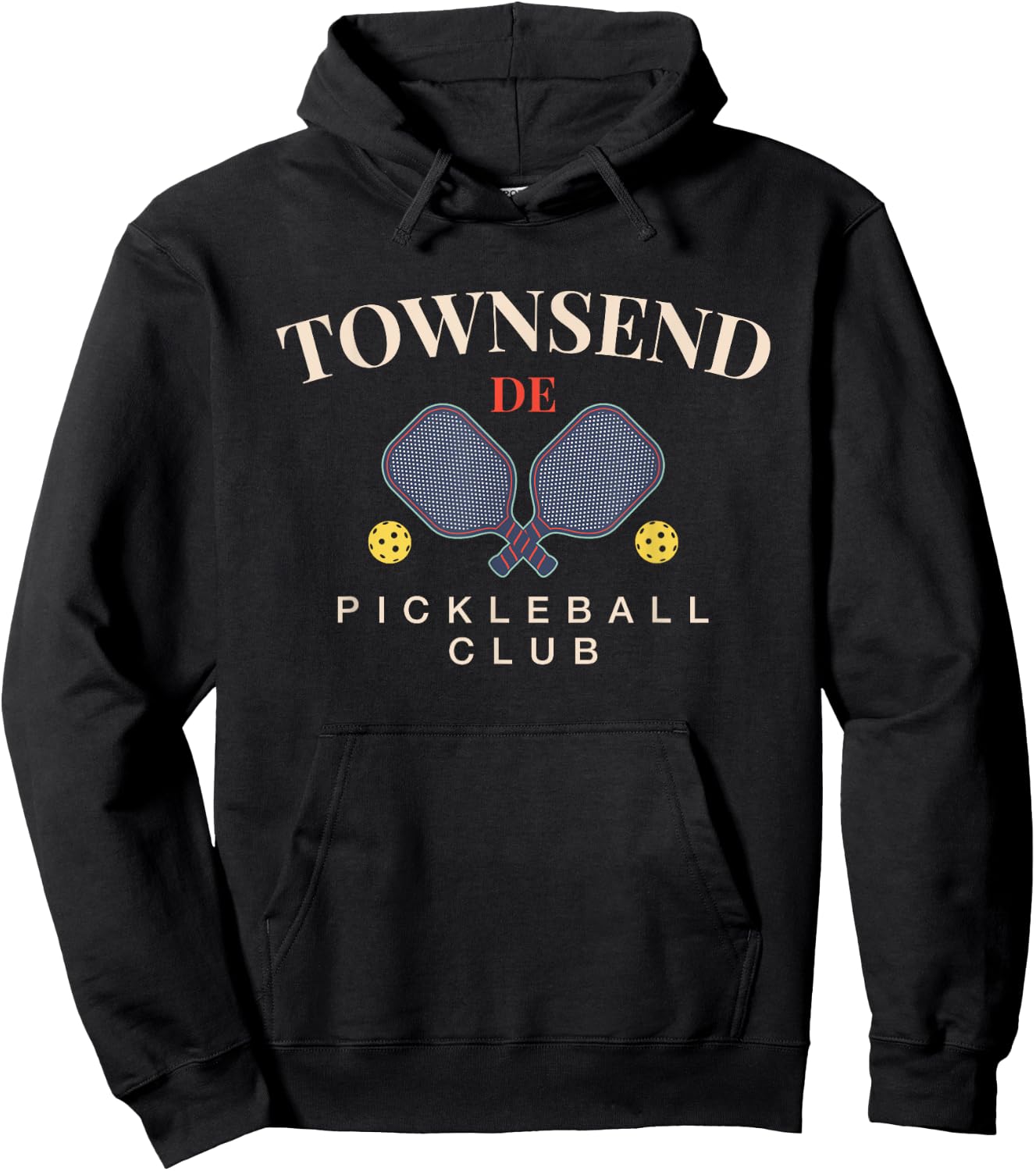 Townsend, DE Pickleball Club for Paddle Lovers Hoodie - Hoodie | Black
