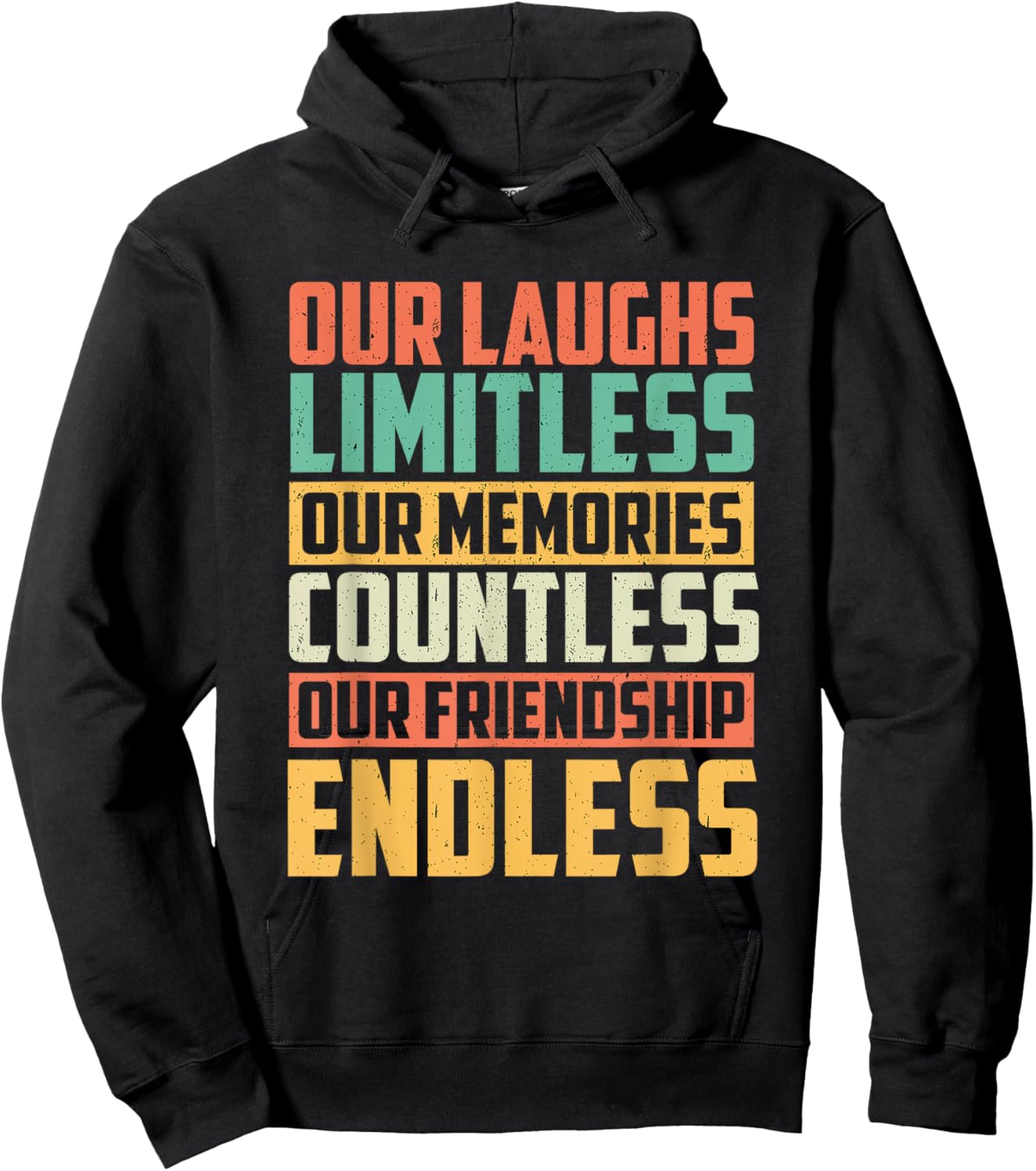 Best Friend Appreciation Retro Vintage Besties BFF Memories Hoodie - Hoodie | Black