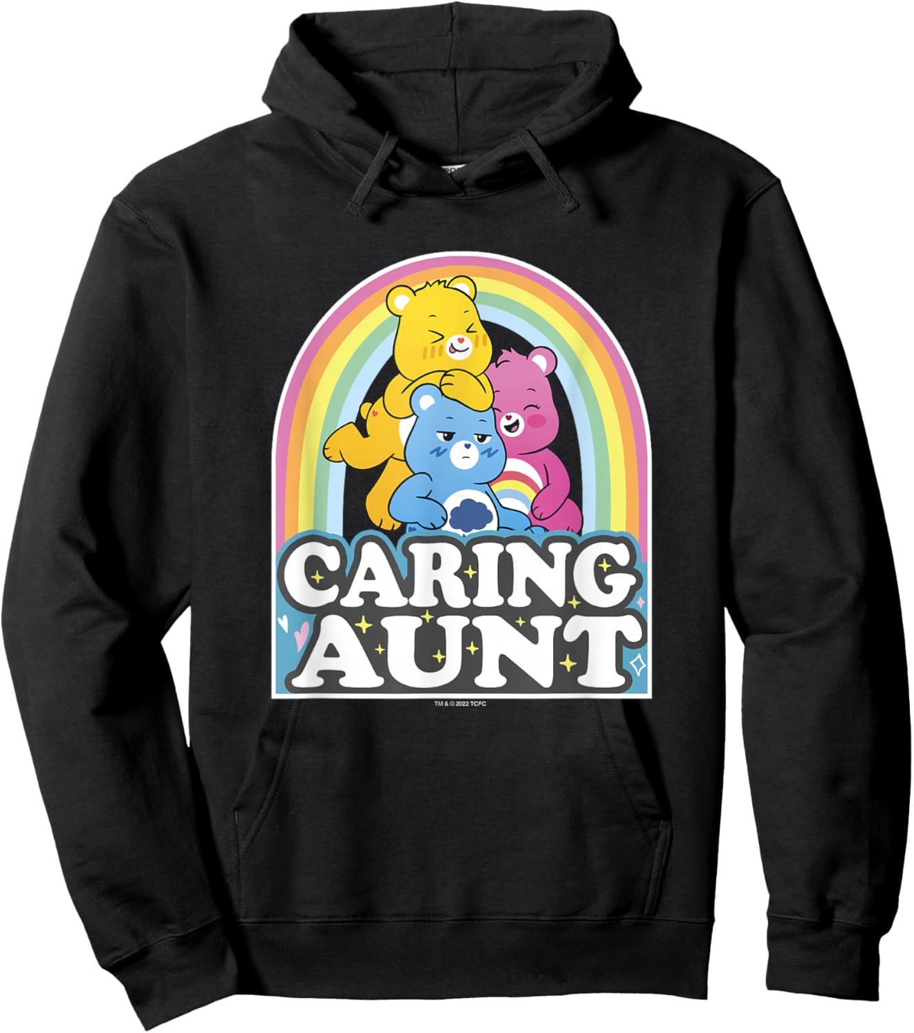 Care Bears Caring Aunt Retro Rainbow Grumpy Group Shot Hoodie - Hoodie | Black