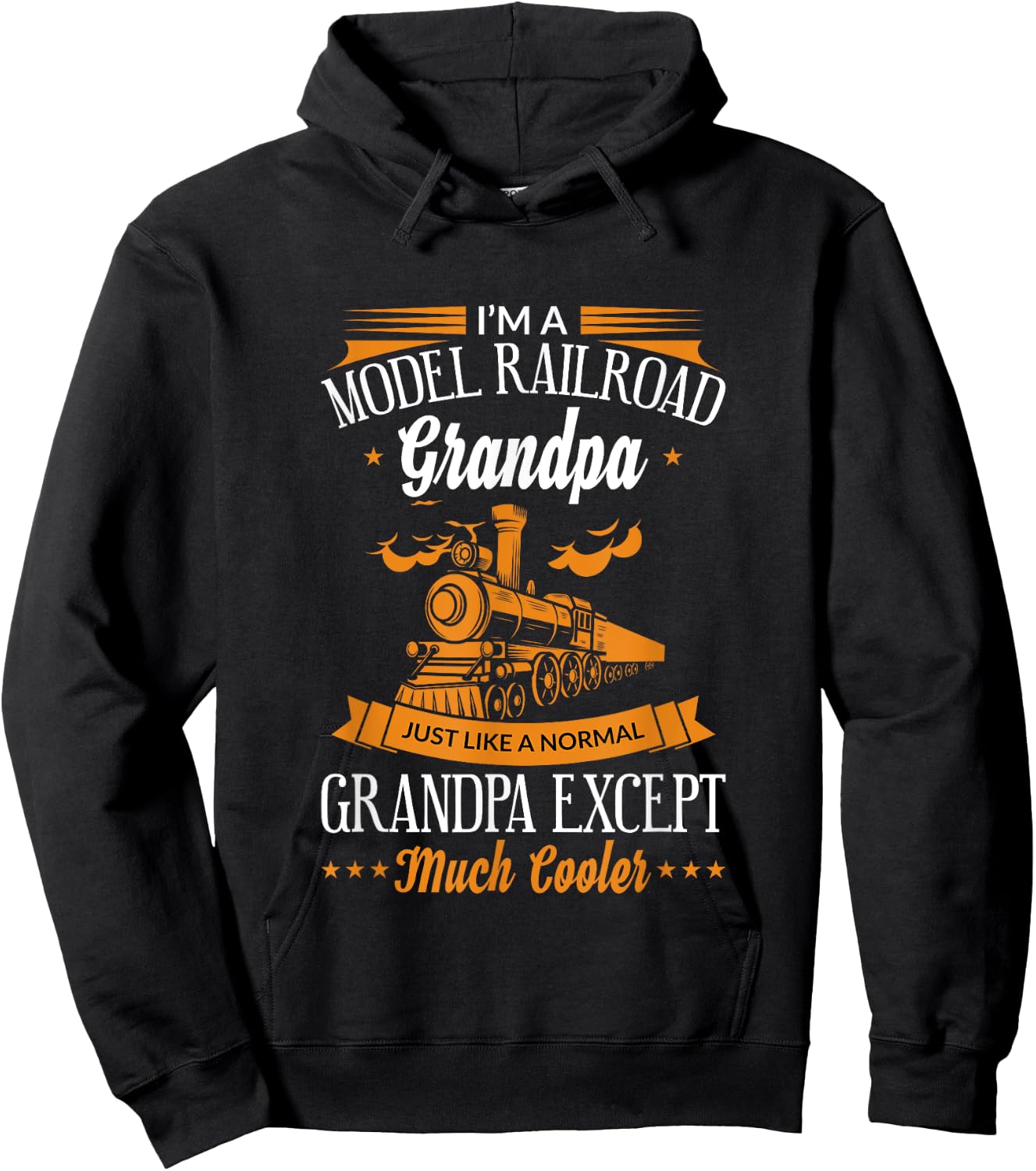 Funny Model Railroad Train Cool Grandpa Grandparent Gift Hoodie - Hoodie | Black