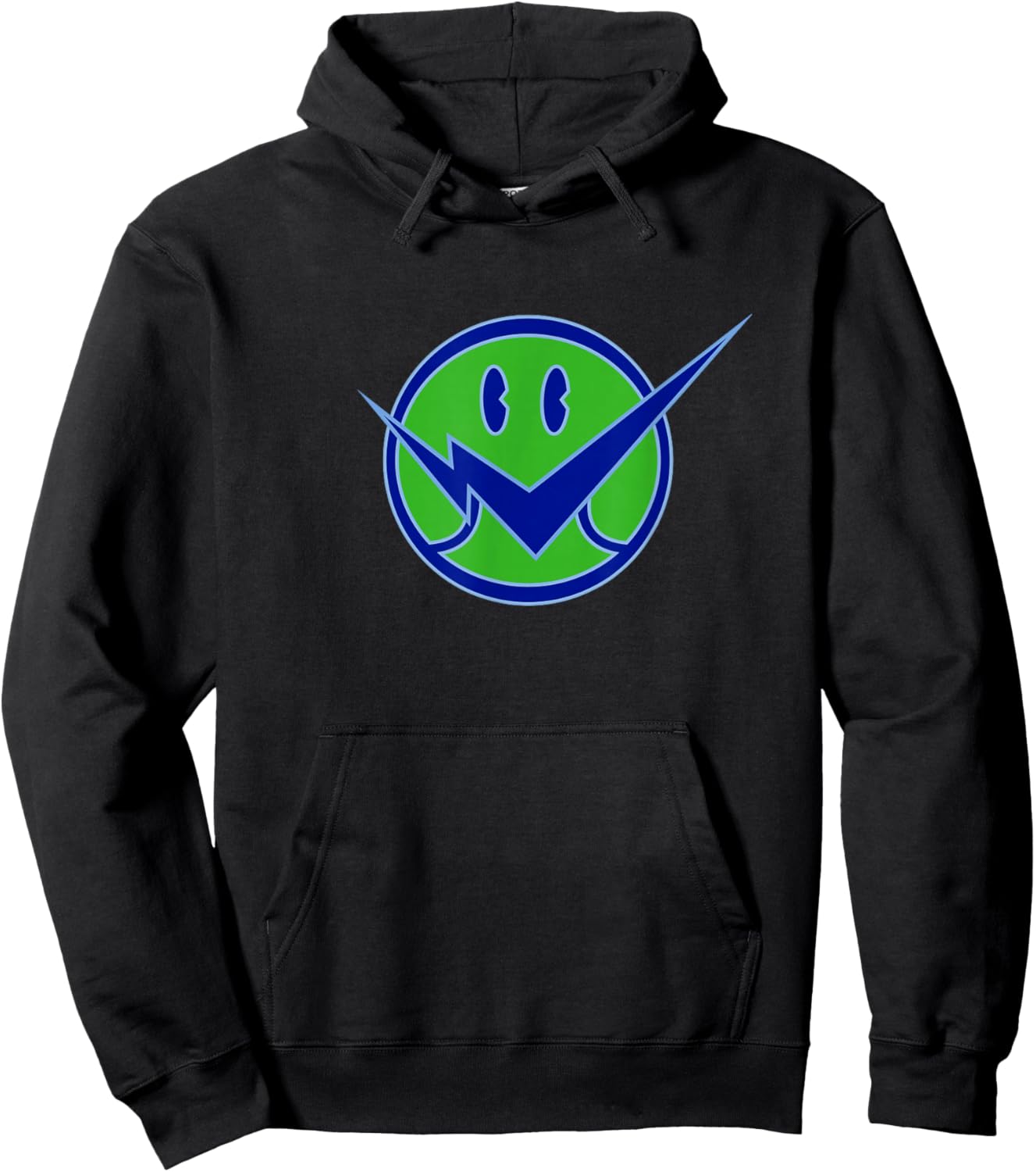 OVERTIME Blue Checks , Men's, -Adults, Short Sleeve, , Black, Small Hoodie - Hoodie | Black