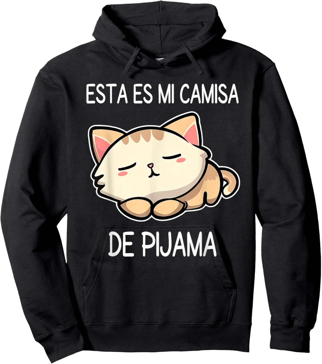 Sleepy Cat Pyjamas Spanish Pijama Cute Sleeping Cat Women Girls Kids Hoodie - Hoodie | Black