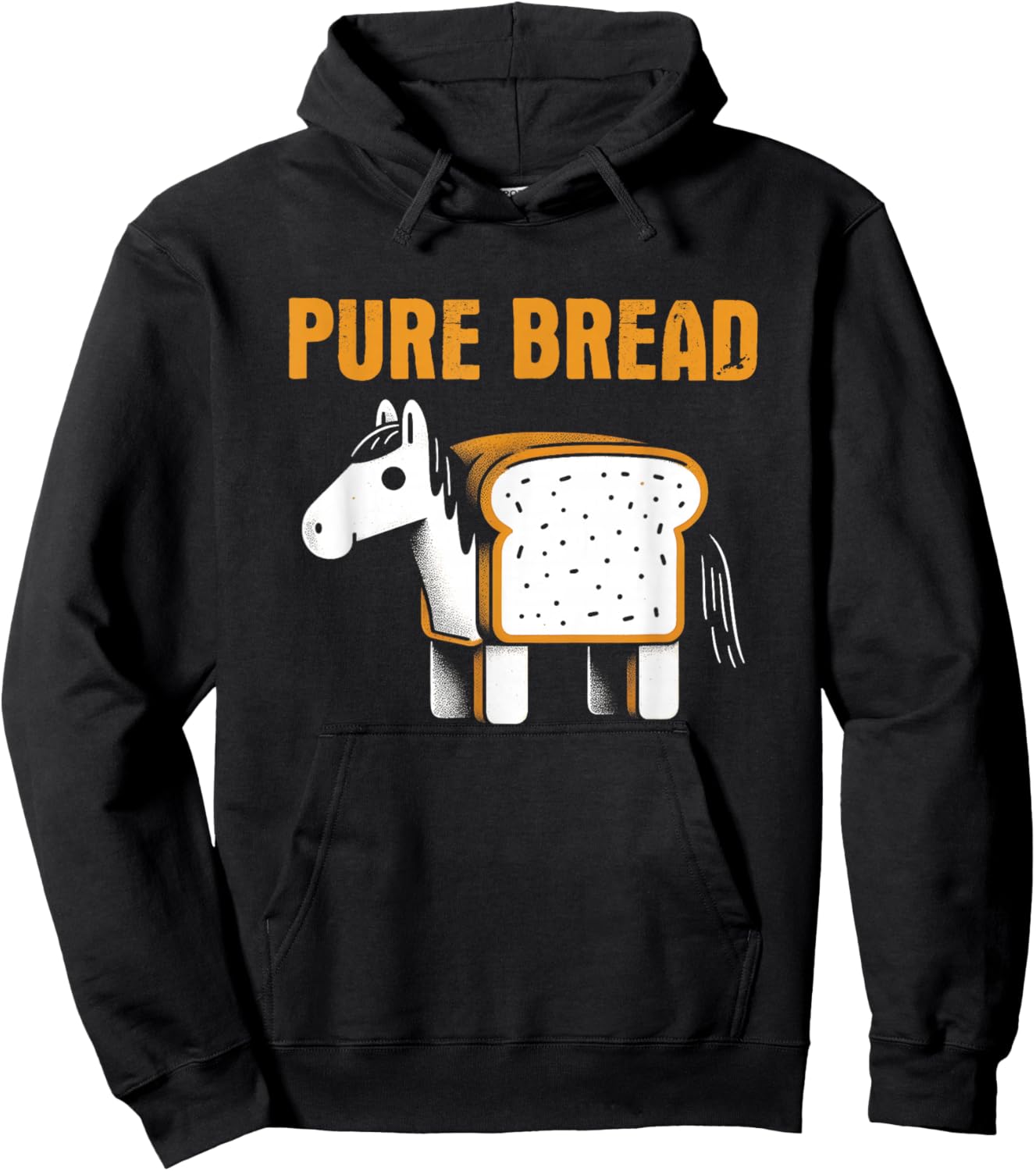 Pure Bread - Funny Horse Humor Purebred Pun Word Gag Hoodie - Hoodie | Black