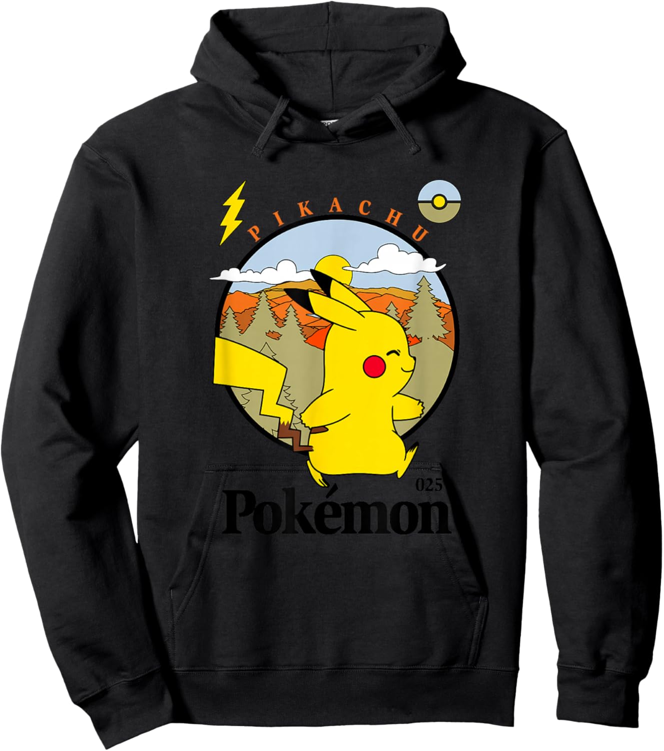 Pokémon Pikachu Outdoor Adventures Vintage Post Card Hoodie - Hoodie | Black