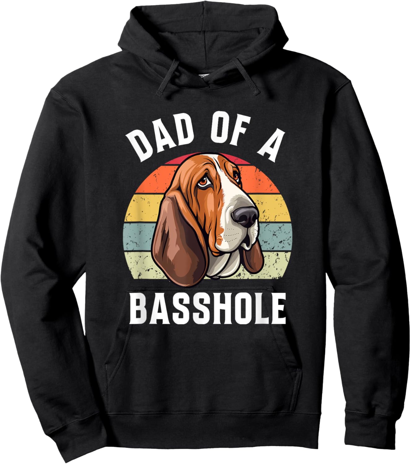 Dad Of A Basshole Basset Lover Basset Hound Dog Father & Dad Women Hoodie - Hoodie | Black