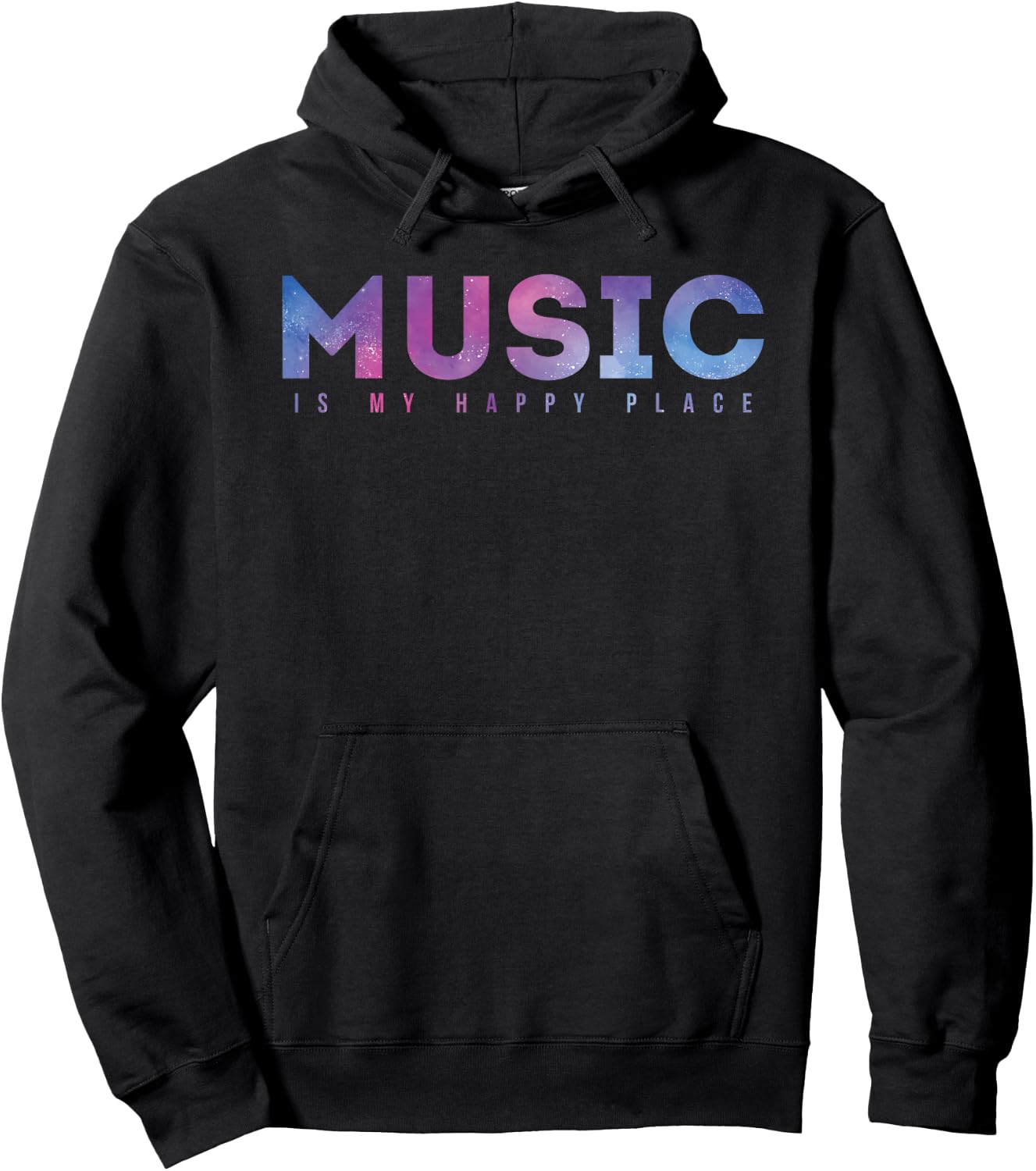 Music Is My Happy Place Hoodie - Hoodie | Black