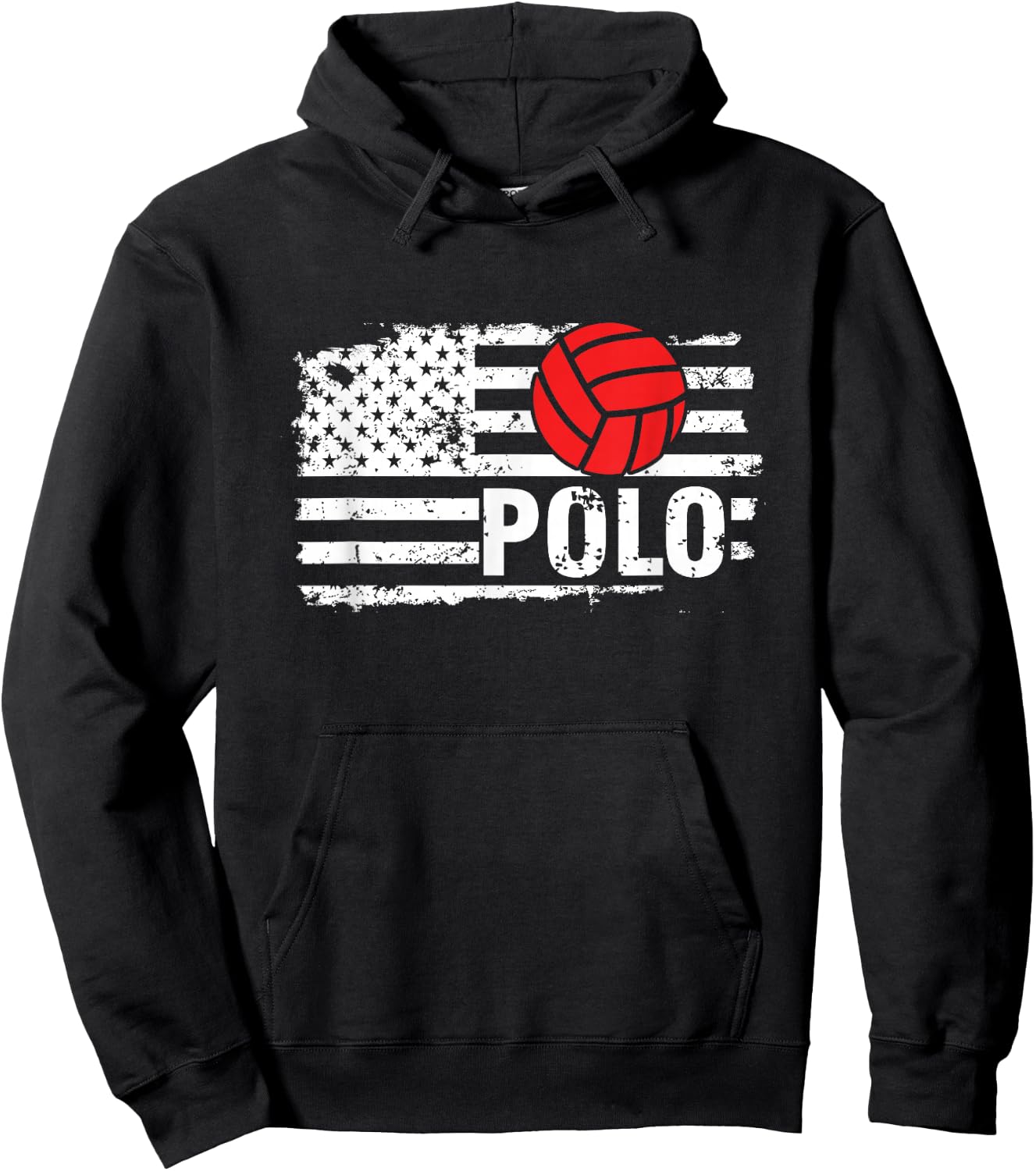 US Flag American Water Polo Swimming Pool Sports Hoodie - Hoodie | Black