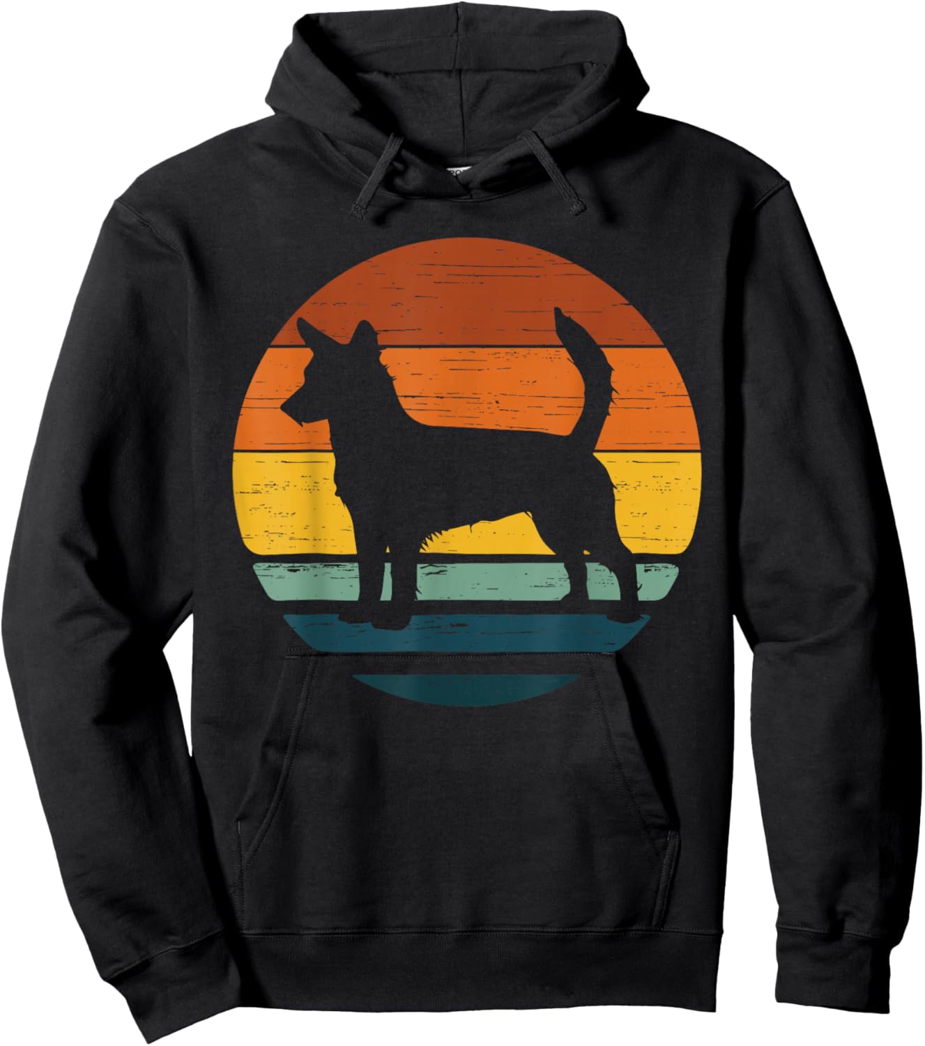 Portuguese Podengo Small Vintage Retro Mum Dad Hoodie - Hoodie | Black