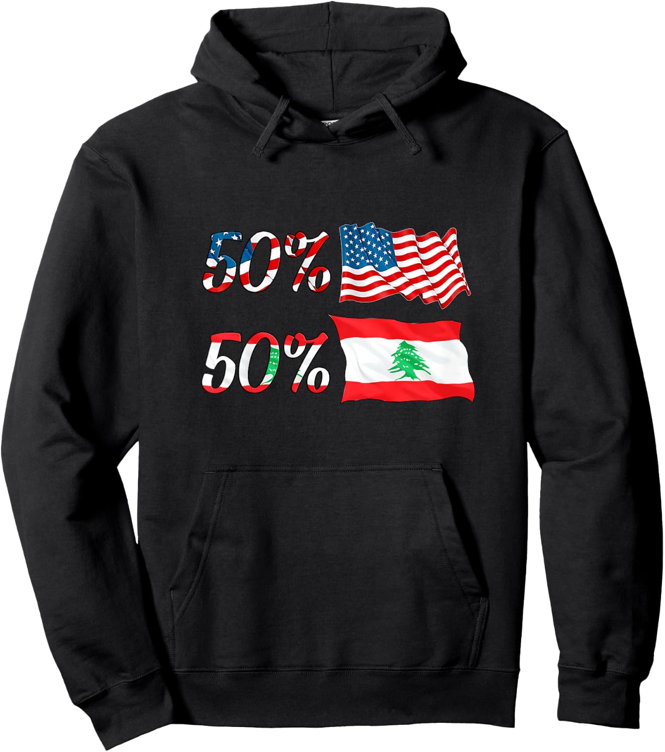 Half American Half Lebanese Baby Lebanon Boy Girl Gift Hoodie - Hoodie | Black