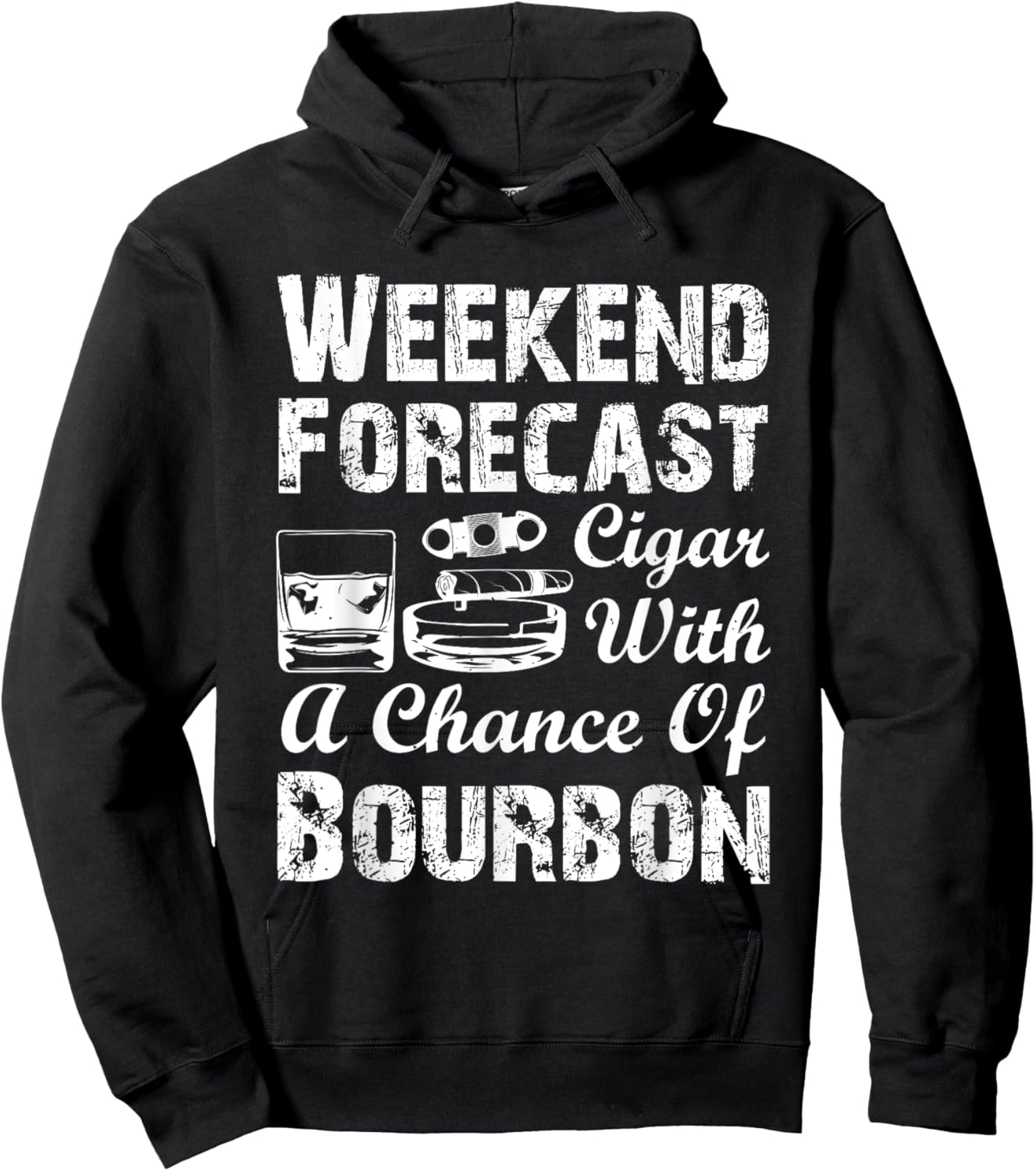 Bourbon and Cigar Smoker Hoodie - Hoodie | Black