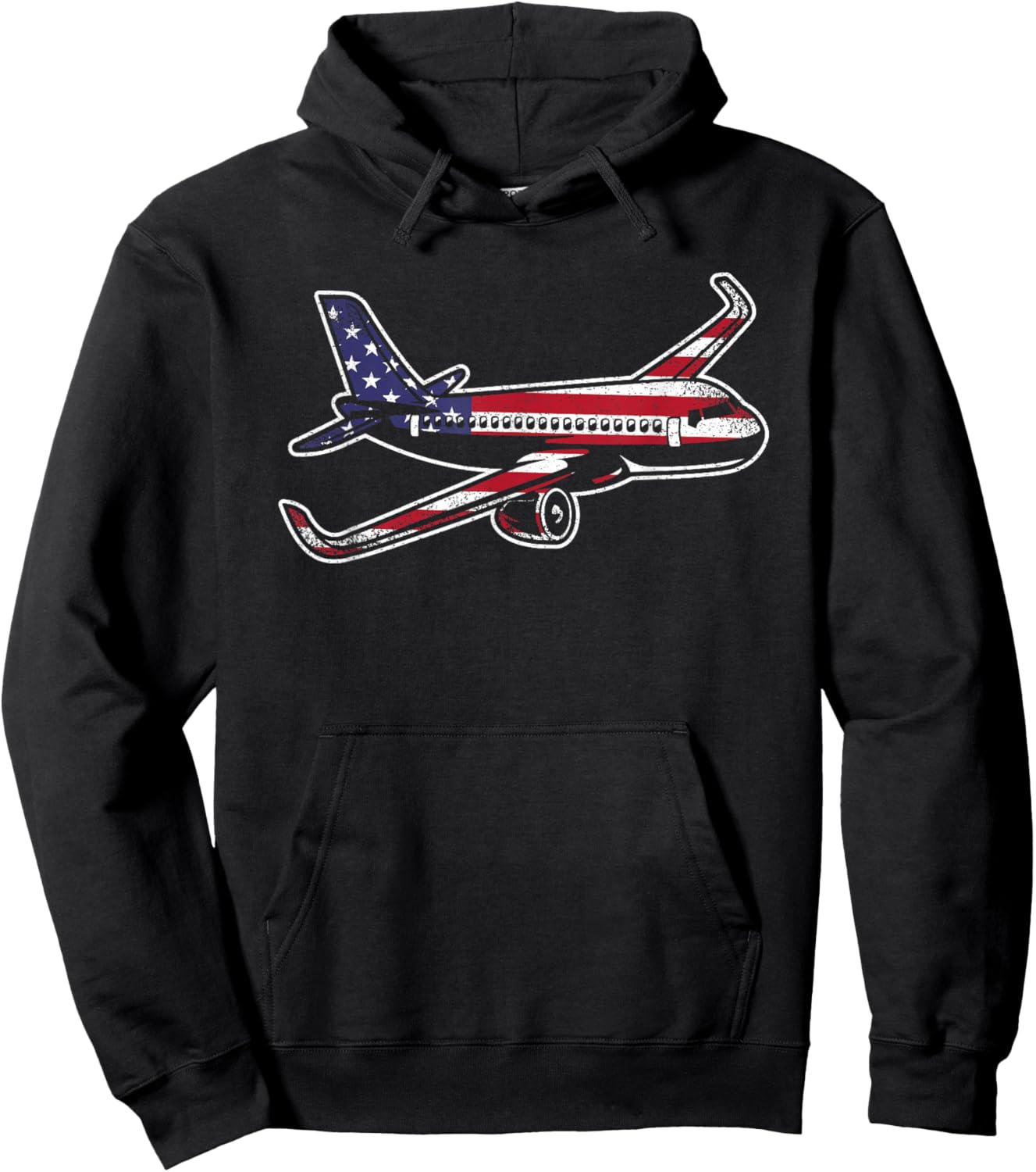 Vintage Fly Planes Airplane American Flag Pilot Aviation Hoodie - Hoodie | Black