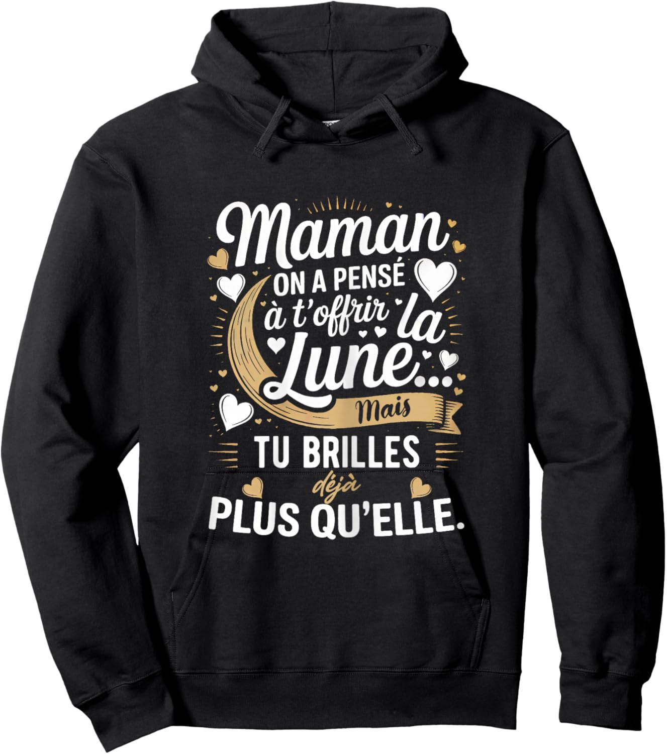 Mum The Moon Gift Humour Mother's Day Birthday , Black, S Hoodie - Hoodie | Black
