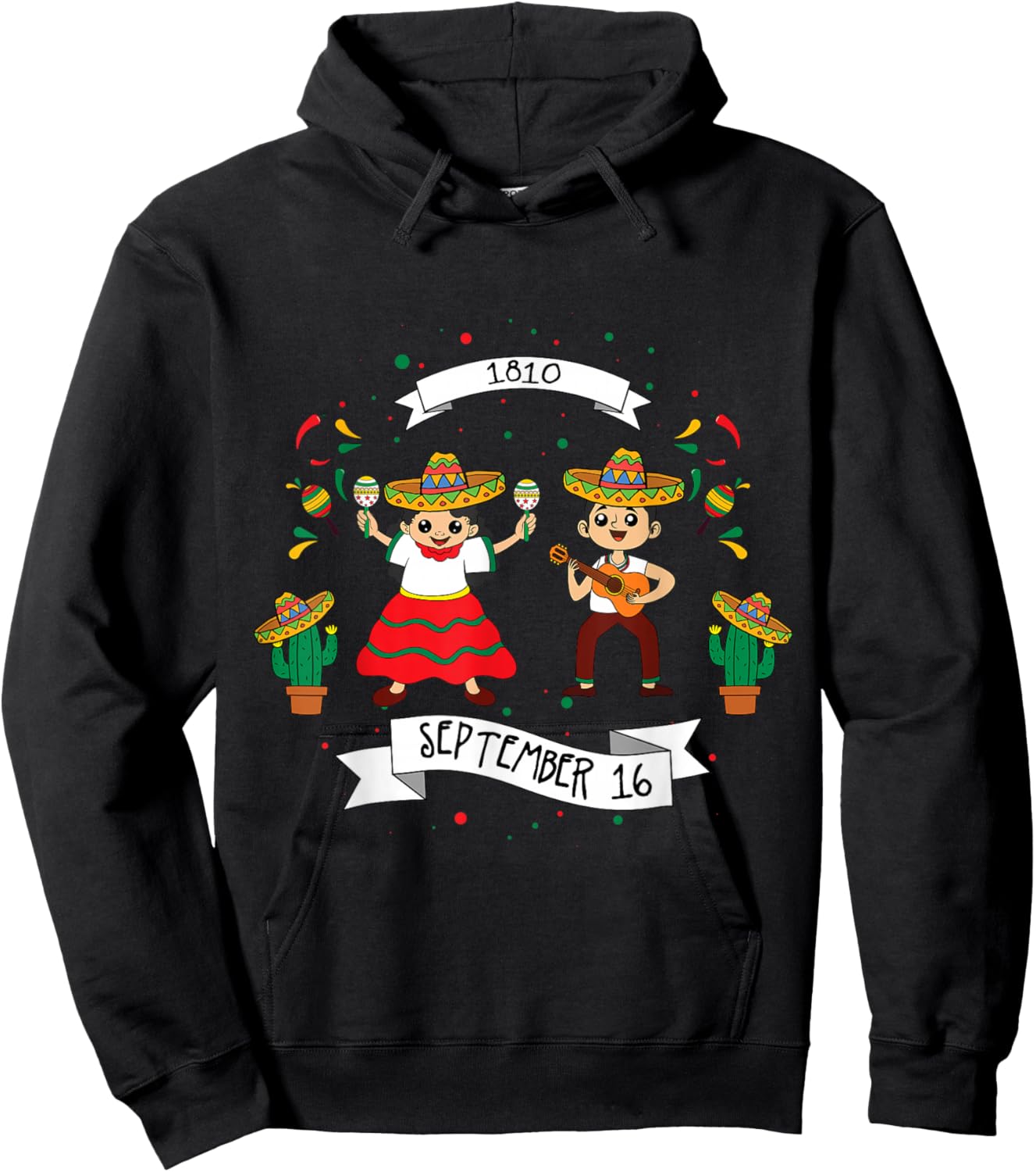 1810 September 16 Mexico Independence Mexican Hoodie - Hoodie | Black
