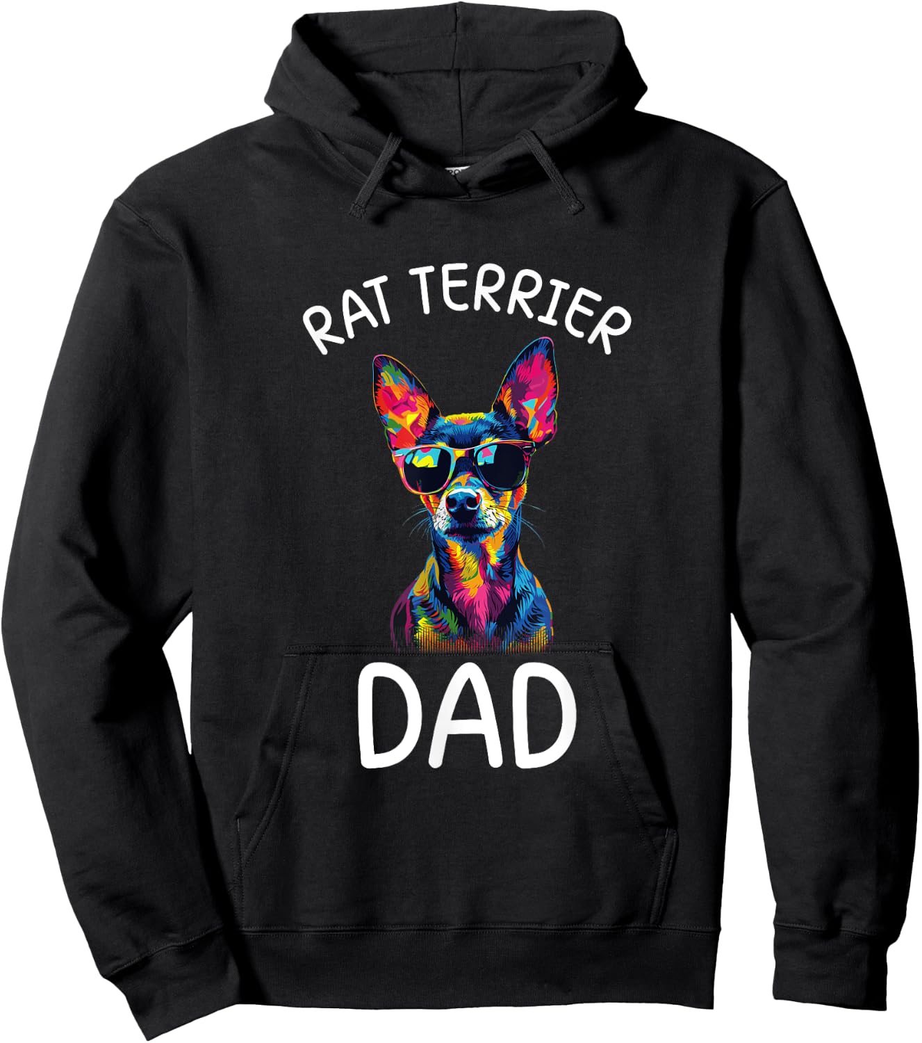 Rat Terrier Dad Pop Art Design Rat Terrier Lovers Hoodie - Hoodie | Black