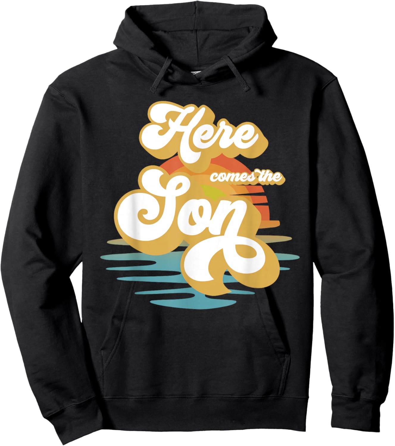 Here Comes The Son Baby Shower Family Matching Hoodie - Hoodie | Black